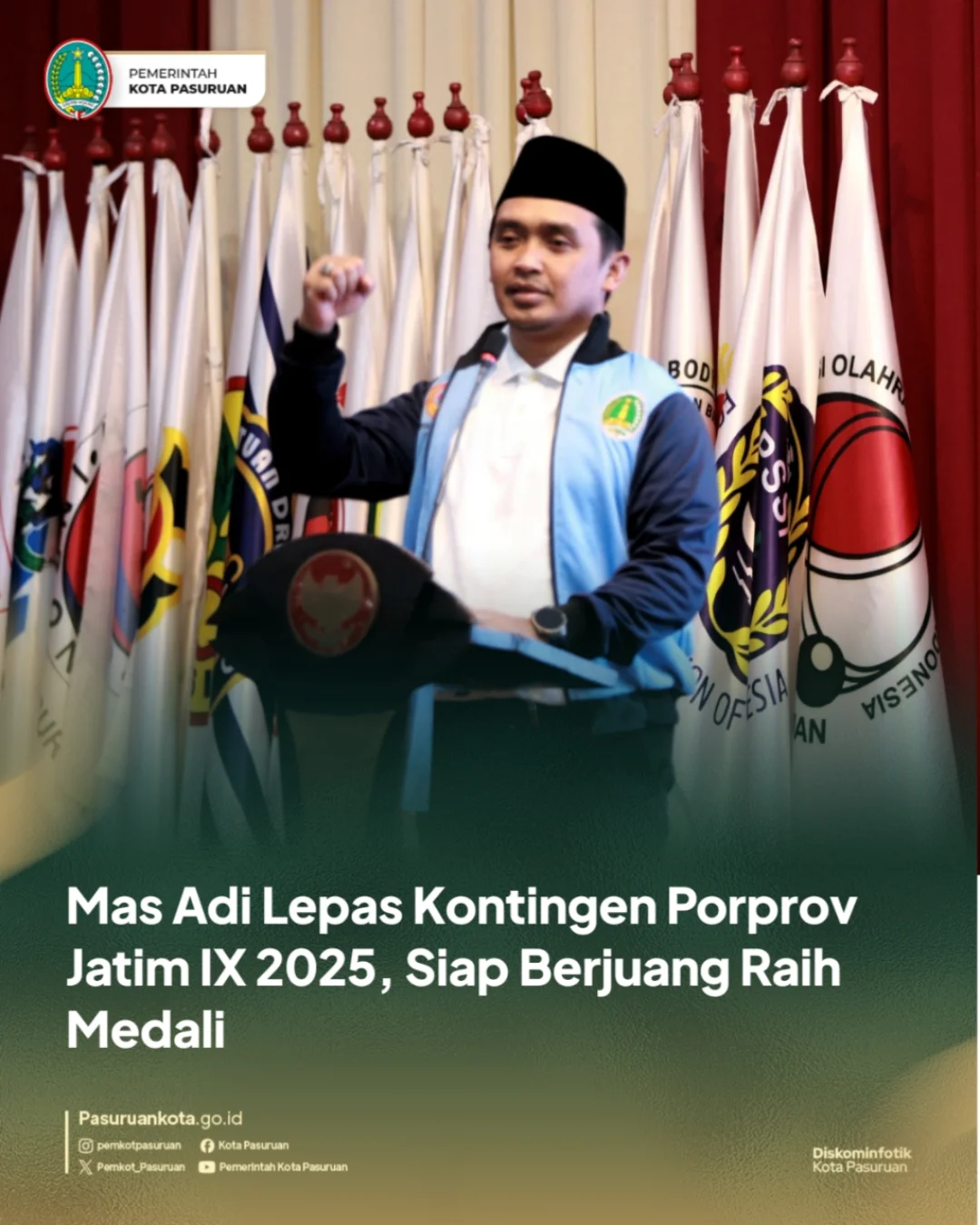Wali Kota Pasuruan Lepas Kontingen Menuju Porprov Jatim IX 2025