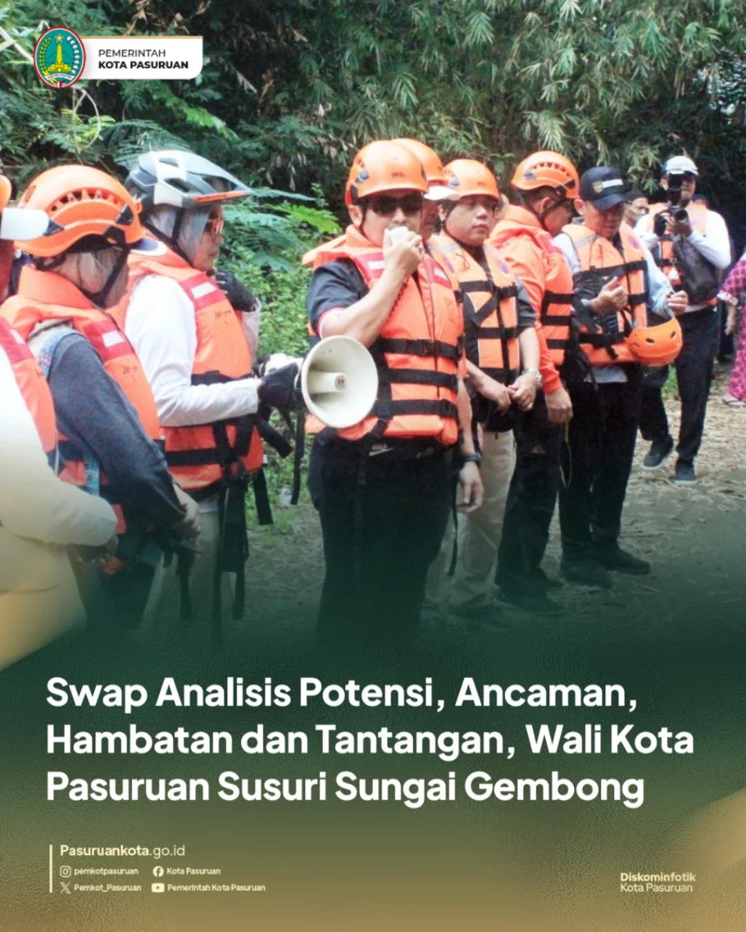Kegiatan Susur Sungai Gembong Dipimpin Wali Kota Pasuruan