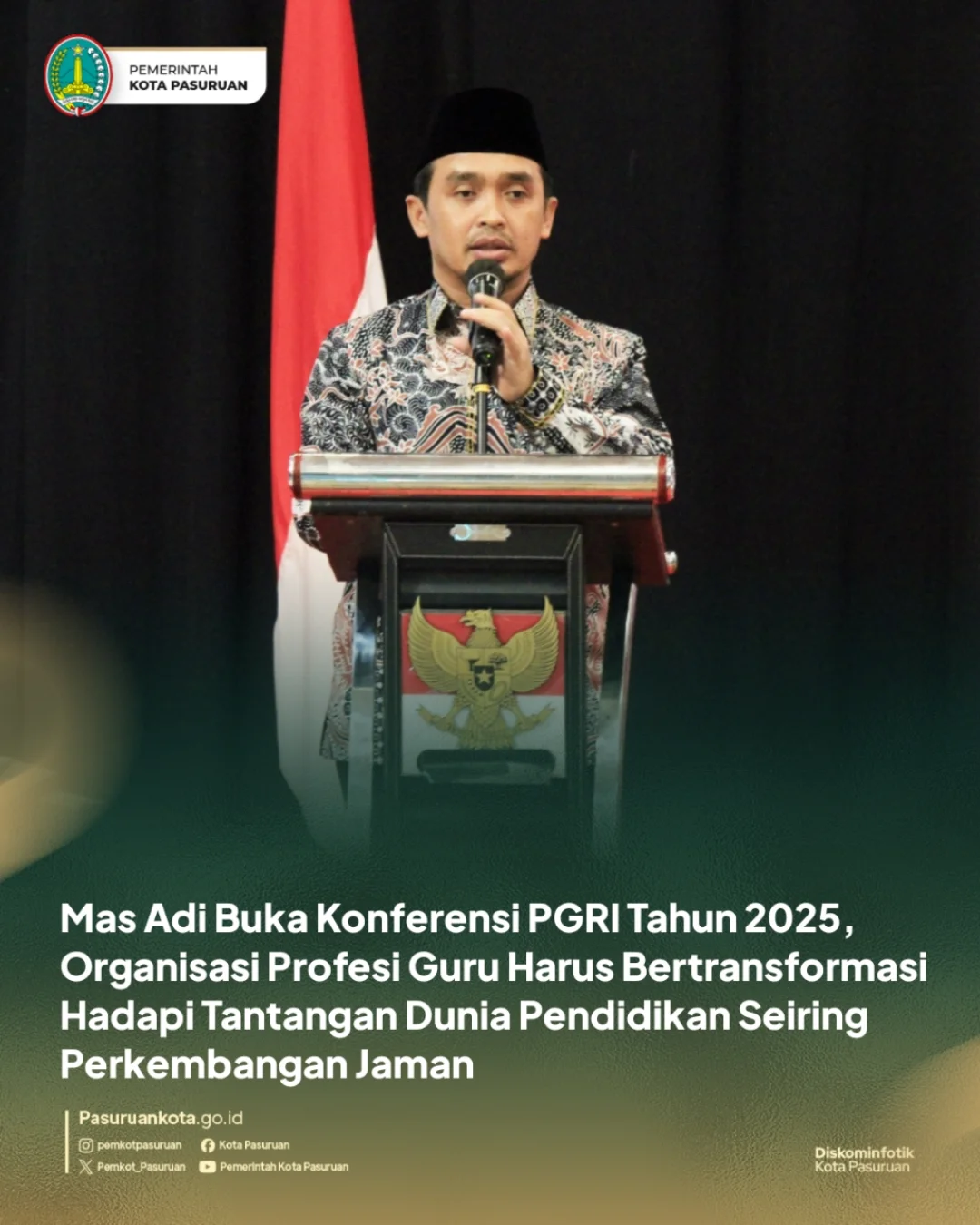 Wali Kota Pasuruan Membuka Konferensi PGRI 2025
