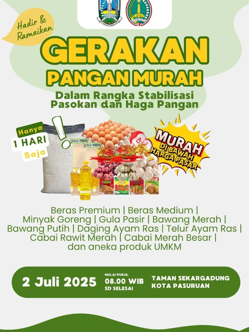 Gerakan Pangan Murah Digelar di Pasuruan, Harga Lebih Terjangkau dalam Satu Hari