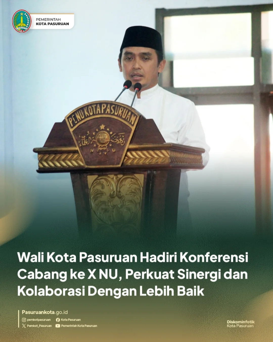 Wali Kota Pasuruan Hadiri Konferensi Cabang ke X NU