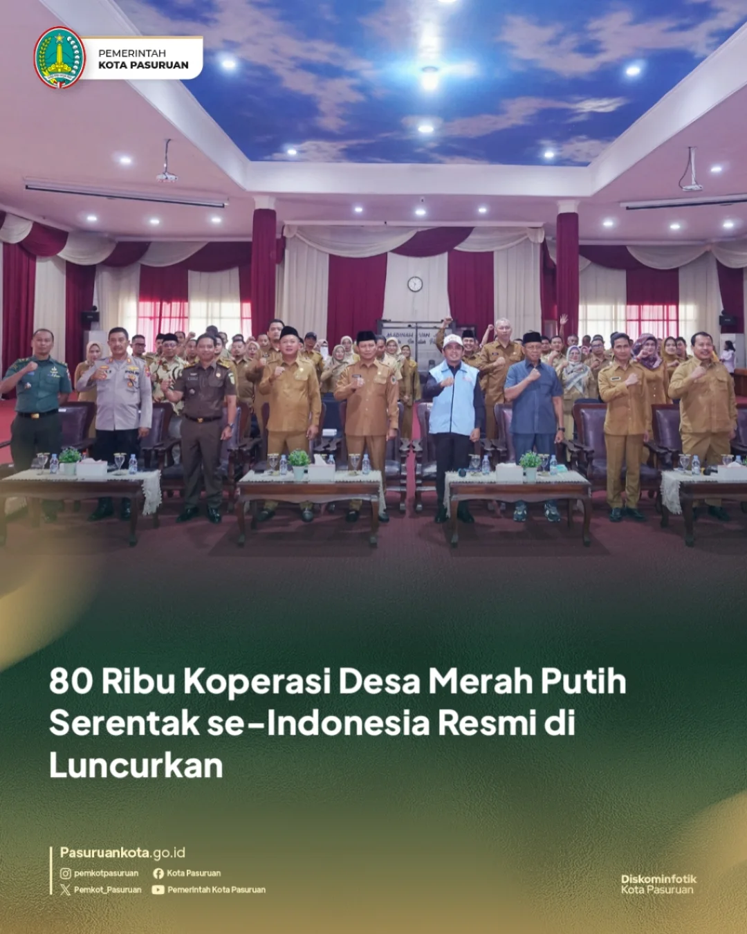 Wali Kota Pasuruan Hadiri Peluncuran Nasional Koperasi Merah Putih