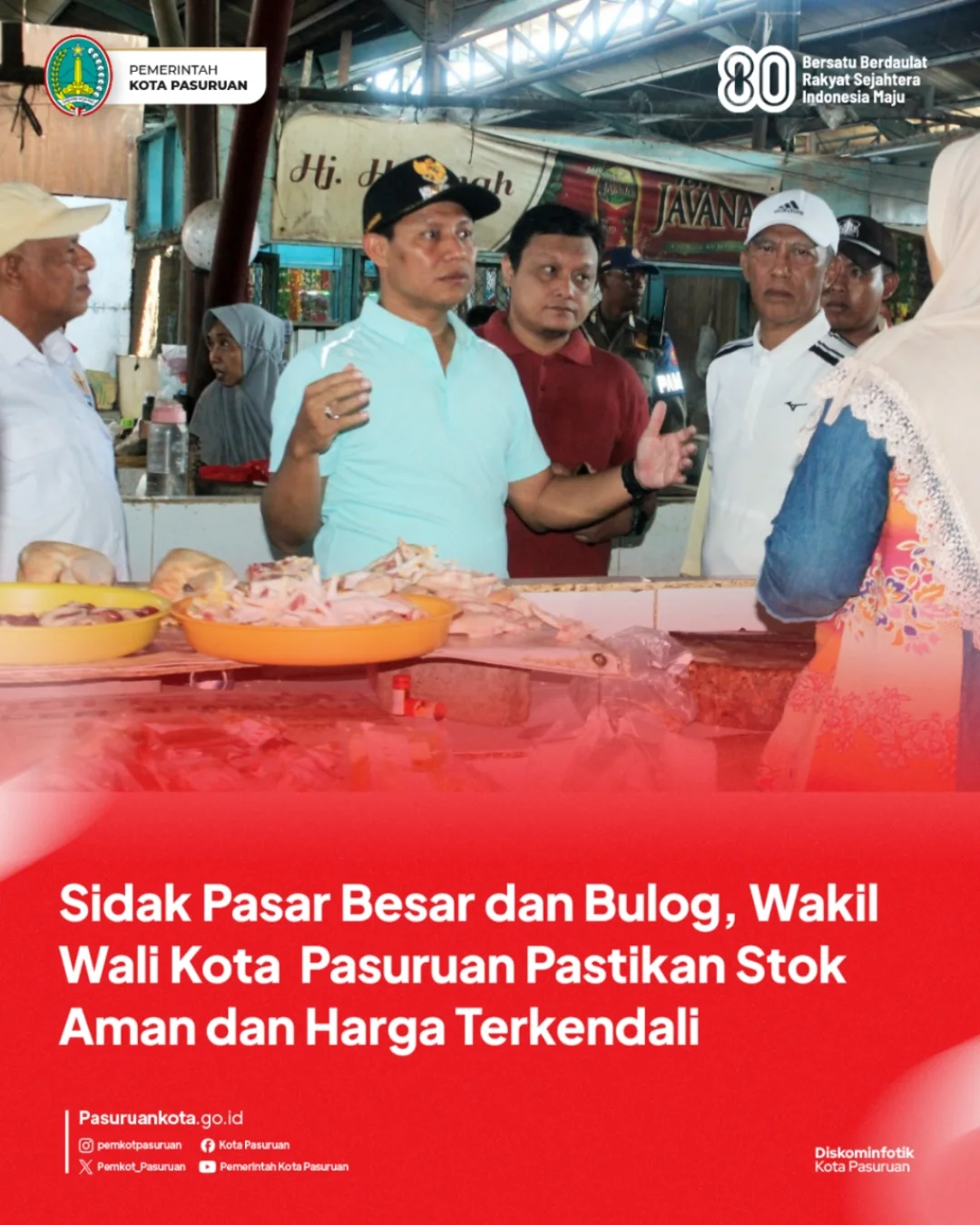 Harga Beras di Pasuruan Tetap Stabil dan Terjangkau, Wakil Wali Kota Lakukan Sidak Pasar