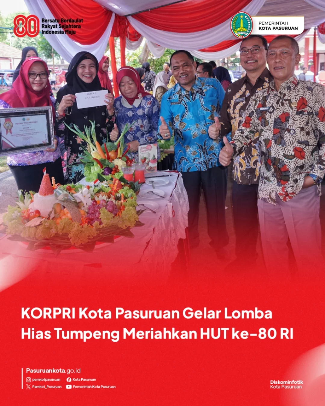 Perayaan HUT ke-80 RI di Pasuruan Meriahkan Lomba Hias Tumpeng