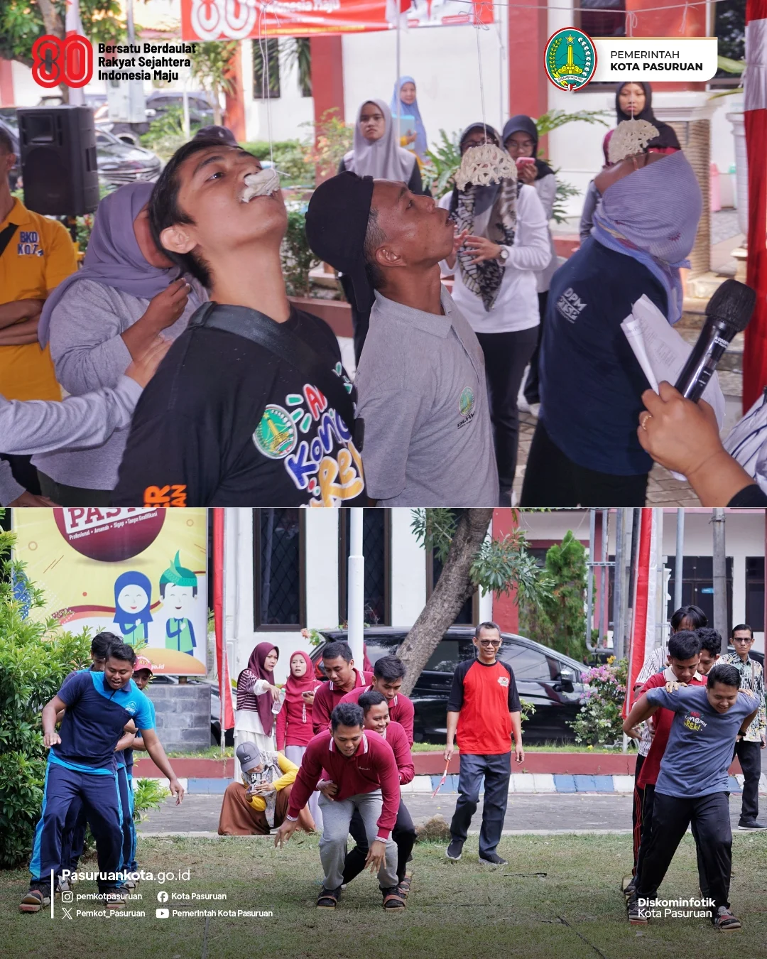 Serunya Lomba Fun Game Memeriahkan HUT ke-80 Kemerdekaan RI di Pasuruan