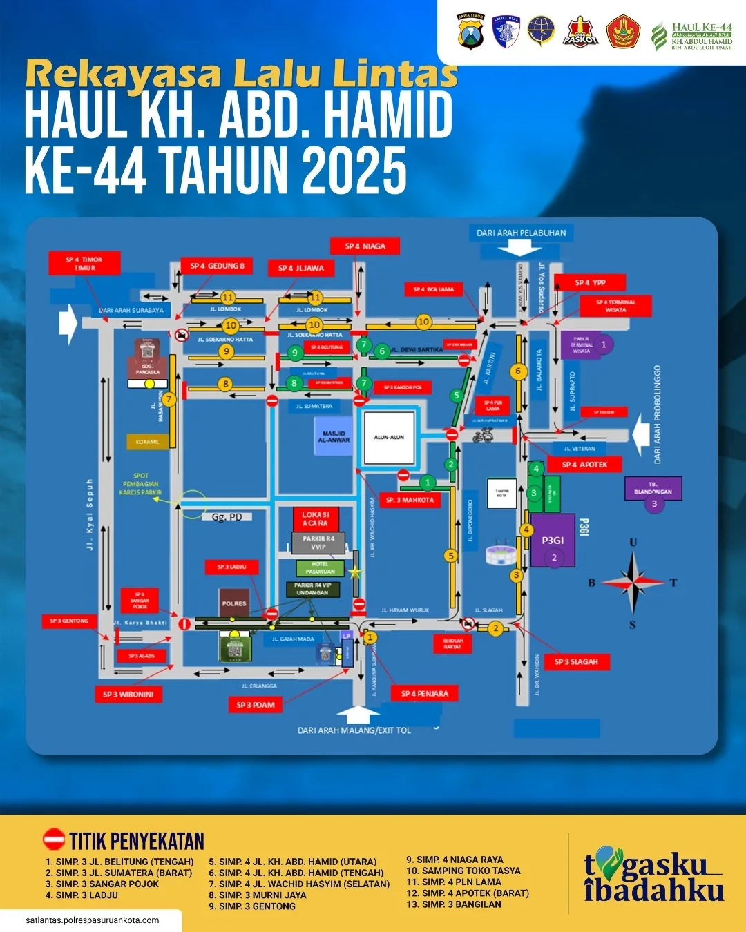 Pelaksanaan Haul KH. Abdul Hamid ke-44 Tahun 2025: Penting! Pengaturan Lalu Lintas dan Tempat Parkir