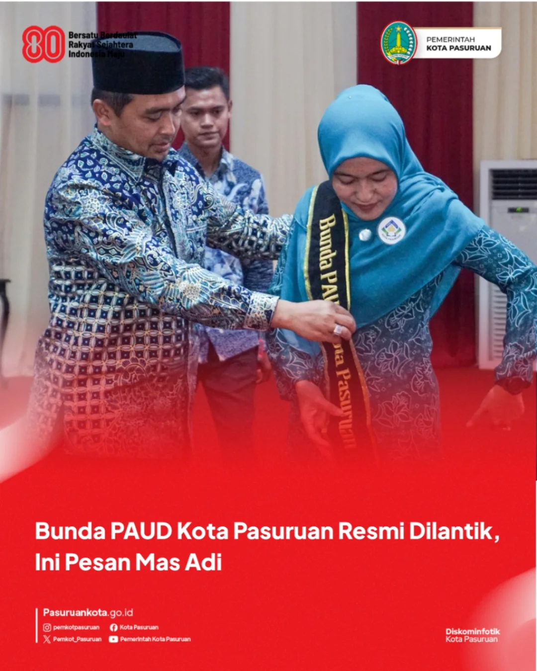 Pemkot Pasuruan Lantik Bunda PAUD dan Pokja untuk Tingkatkan Pendidikan dan Pencegahan Stunting