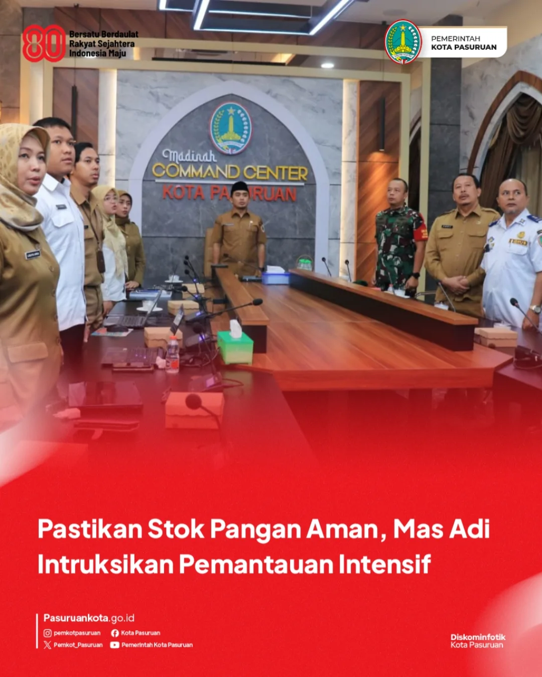 Wali Kota Pasuruan Tekankan Pentingnya Stok Pangan Aman di Tengah Situasi Nasional