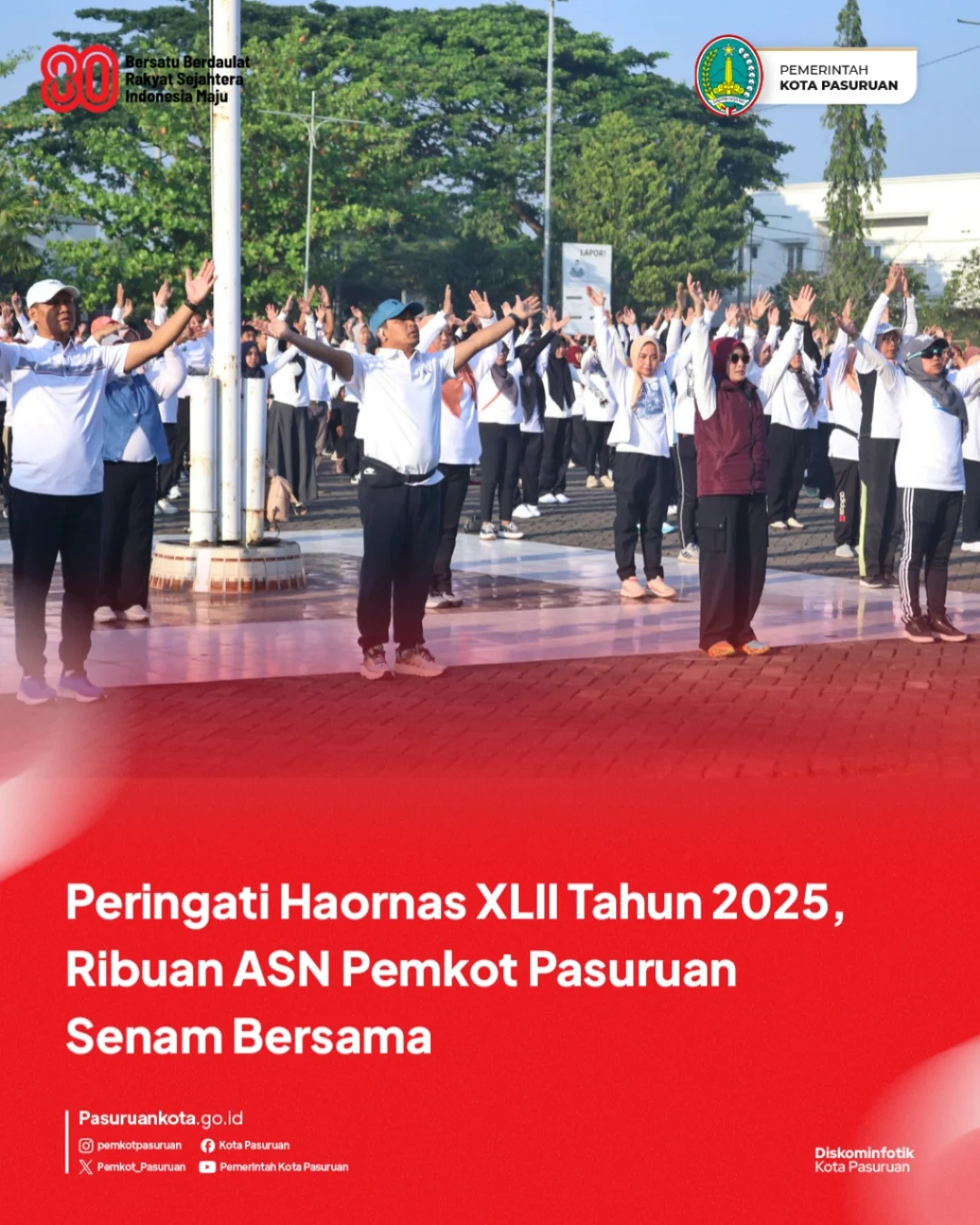 Pemkot Pasuruan Rayakan Hari Olahraga Nasional ke-42 dengan Senam Bersama dan Semangat Hidup Sehat