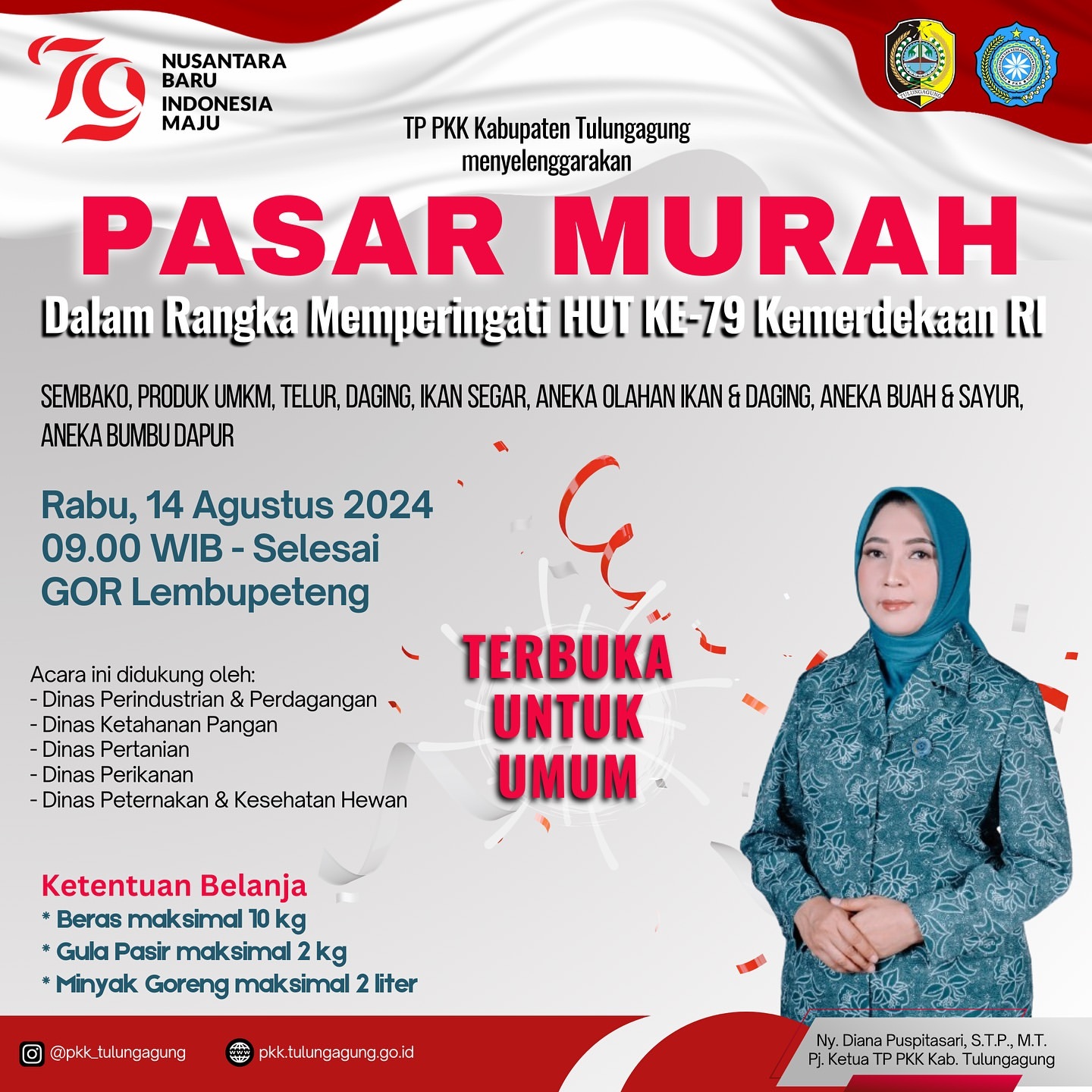 Pasar Murah Memperingati HUT ke-79 Kemerdekaan RI di Tulungagung