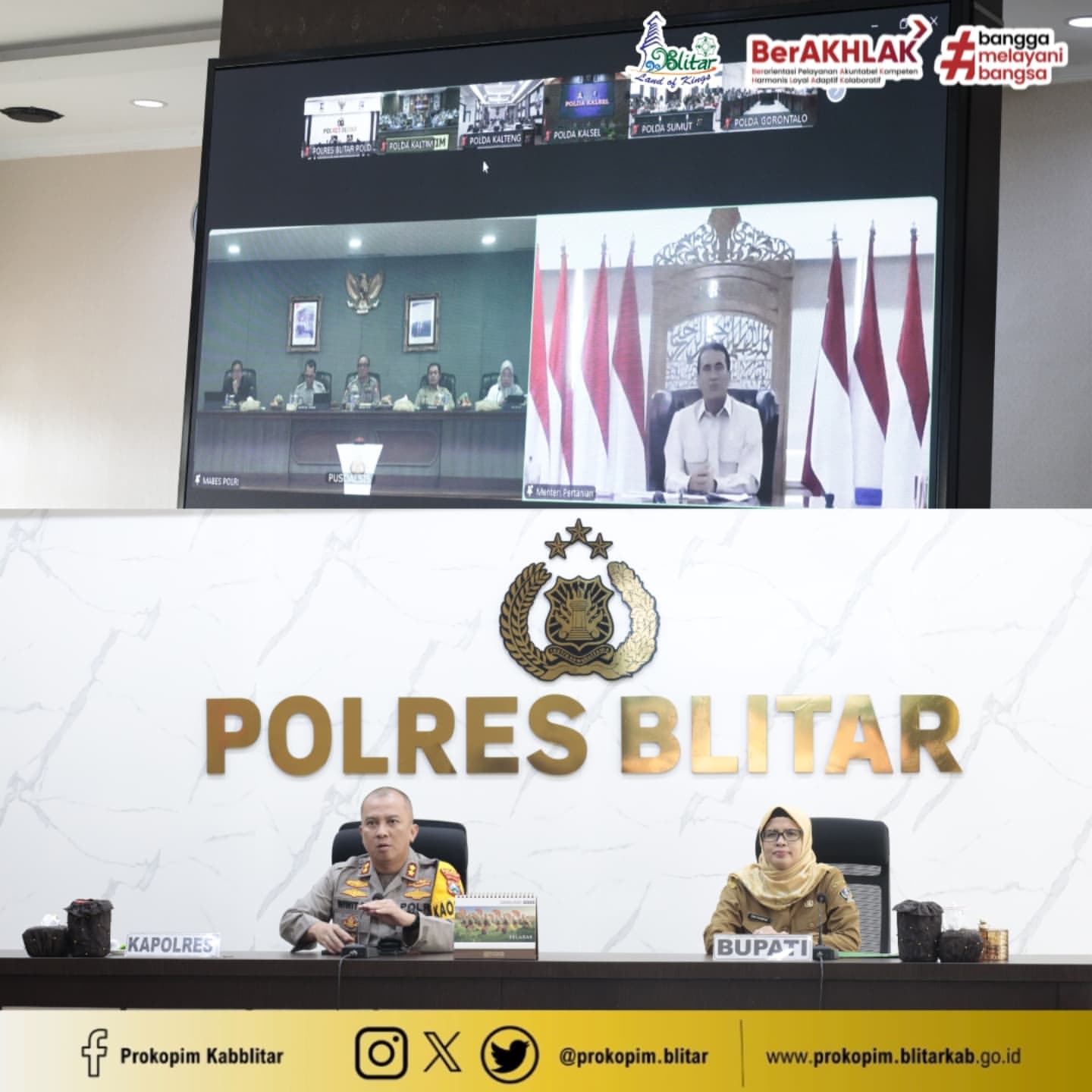 Koordinasi Ketahanan Pangan: Bupati Blitar Ikuti Rapat virtual dengan Menteri Pertanian