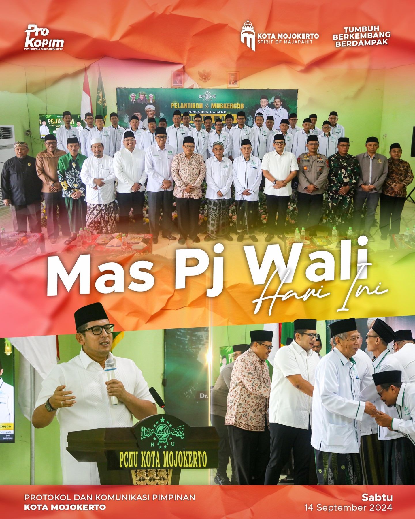 Pelantikan Pengurus Cabang NU Kota Mojokerto