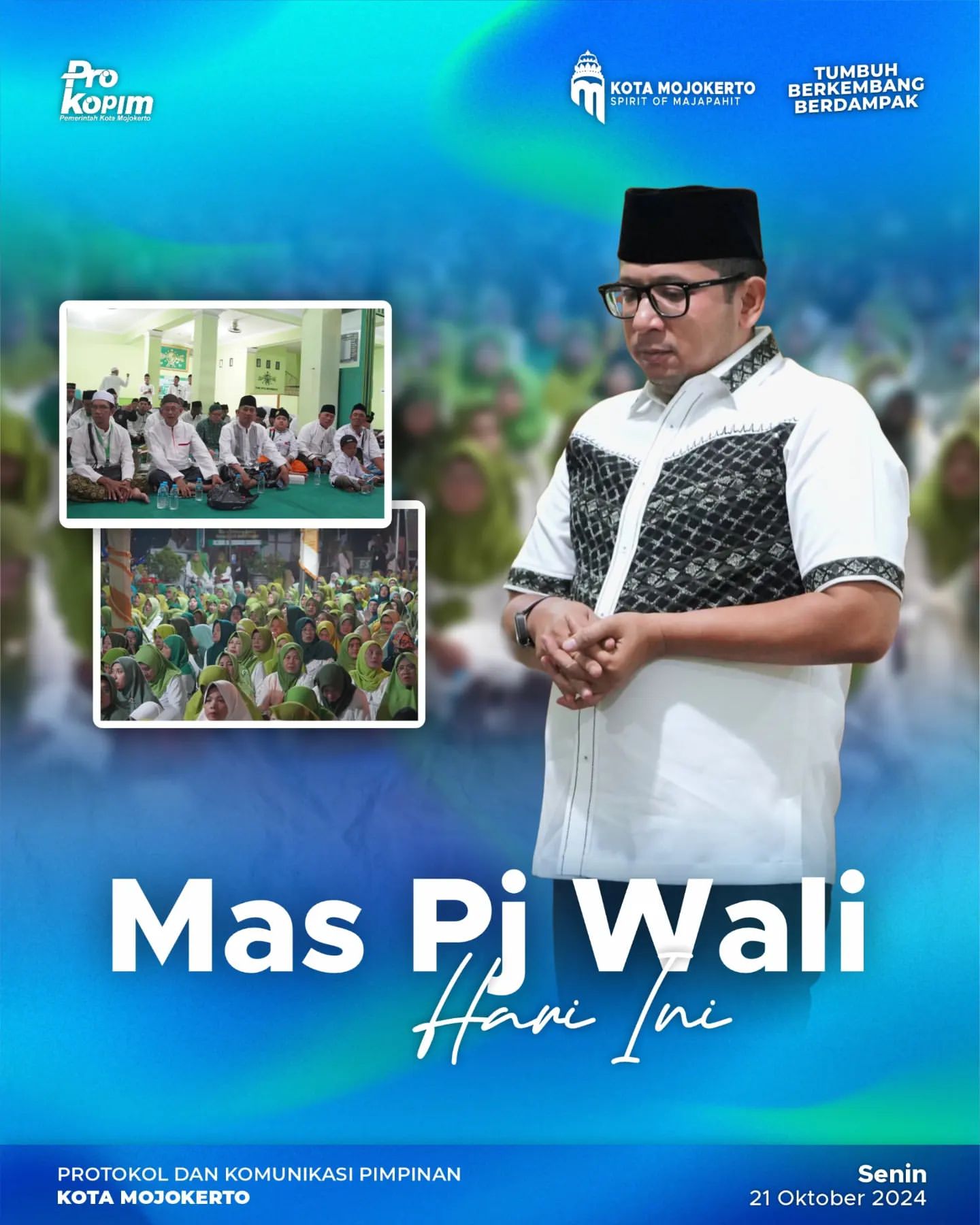 Pj Wali Kota Mojokerto Hadiri Peringatan Maulid Nabi dan Hari Santri Nasional