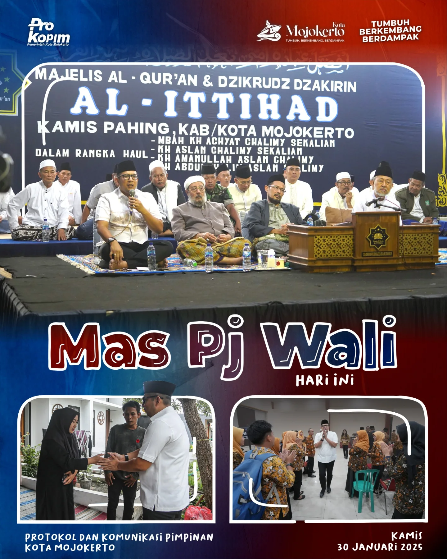 Pj Wali Kota Mojokerto Hadiri Tahlil Haul KH Achyat Halimy