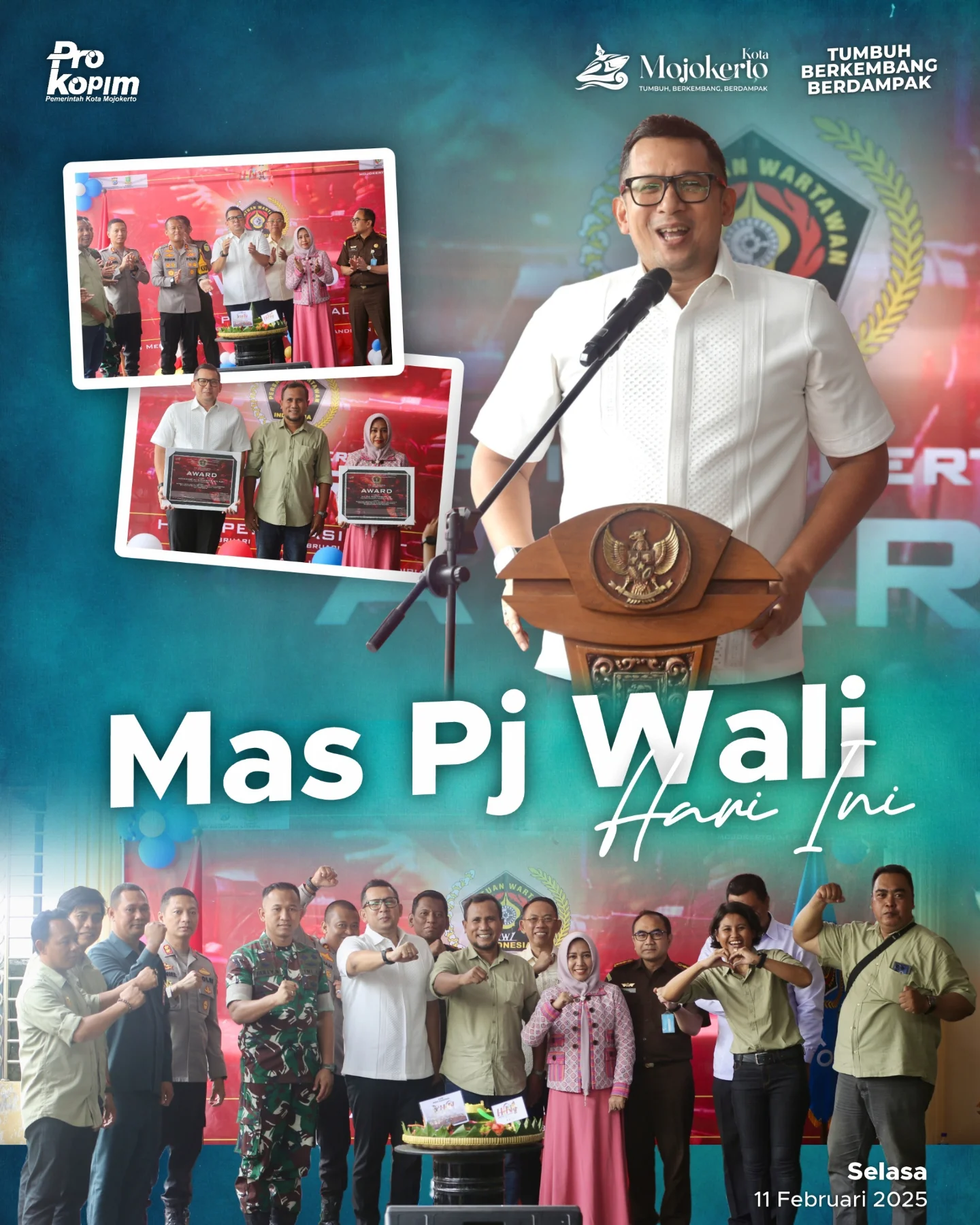 Pj Wali Kota Mojokerto Hadiri PWI Award 2025