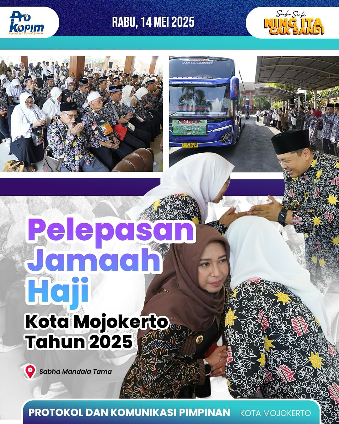 Pagi Ini, Wali Kota Mojokerto Lepas Calon Jamaah Haji dan Gelar Sosialisasi Peraturan Presiden