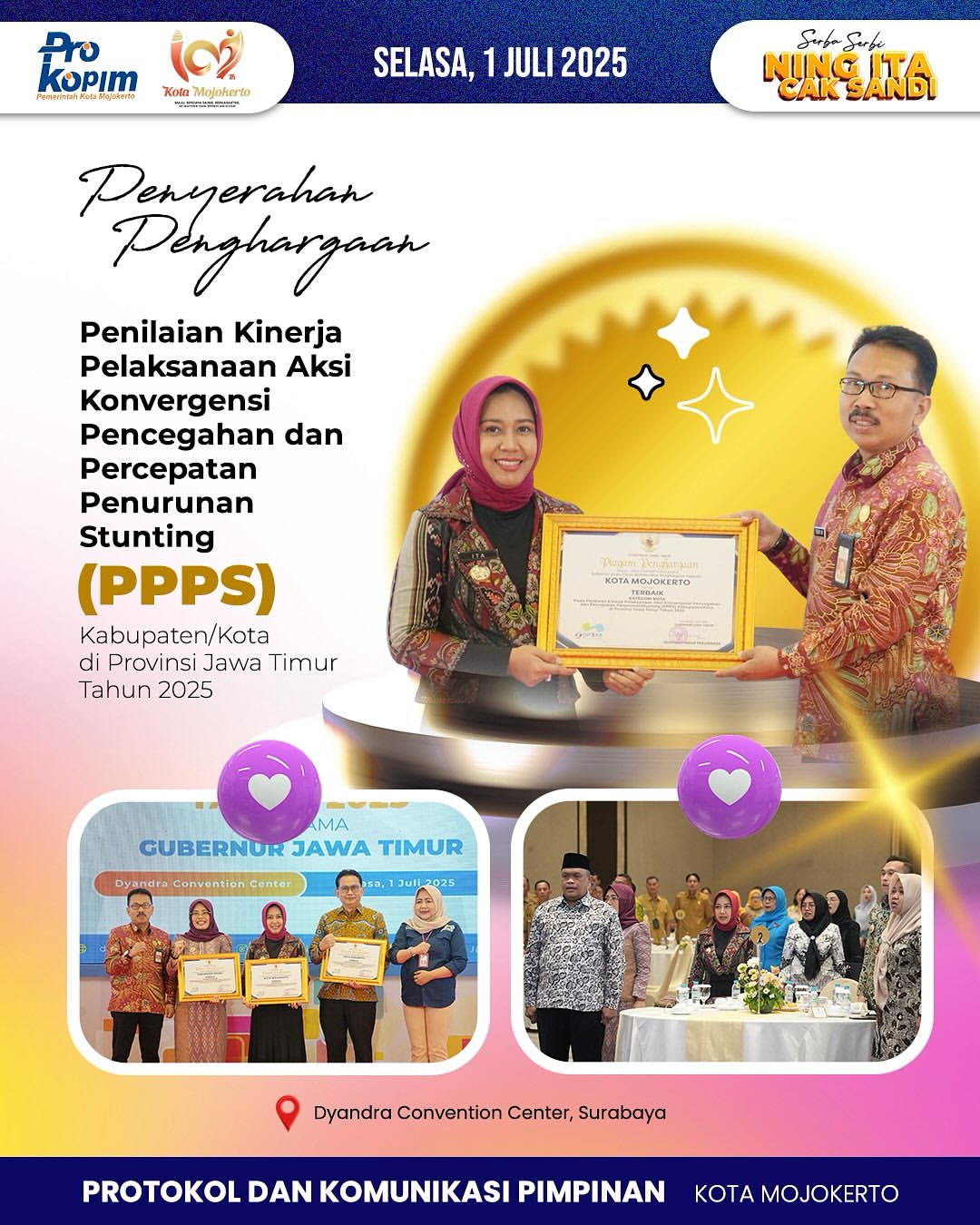 Kota Mojokerto Raih Penghargaan Tertinggi dalam Penanganan Stunting