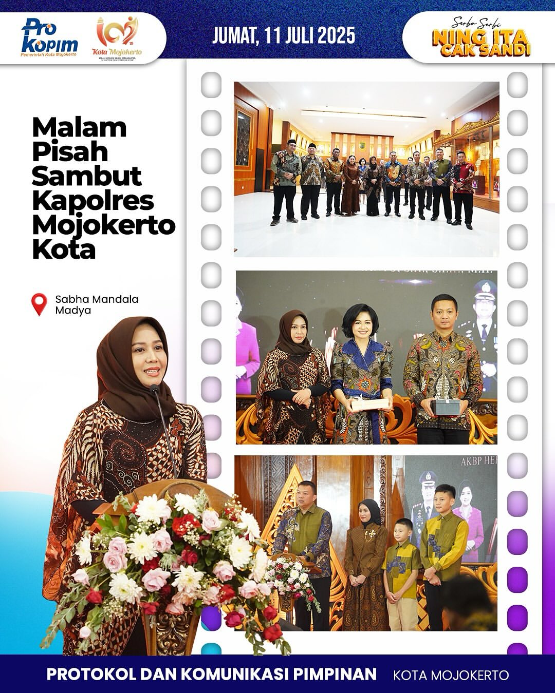 Wali Kota Mojokerto Kenalkan Kapolres Baru di Acara Malam Pamit