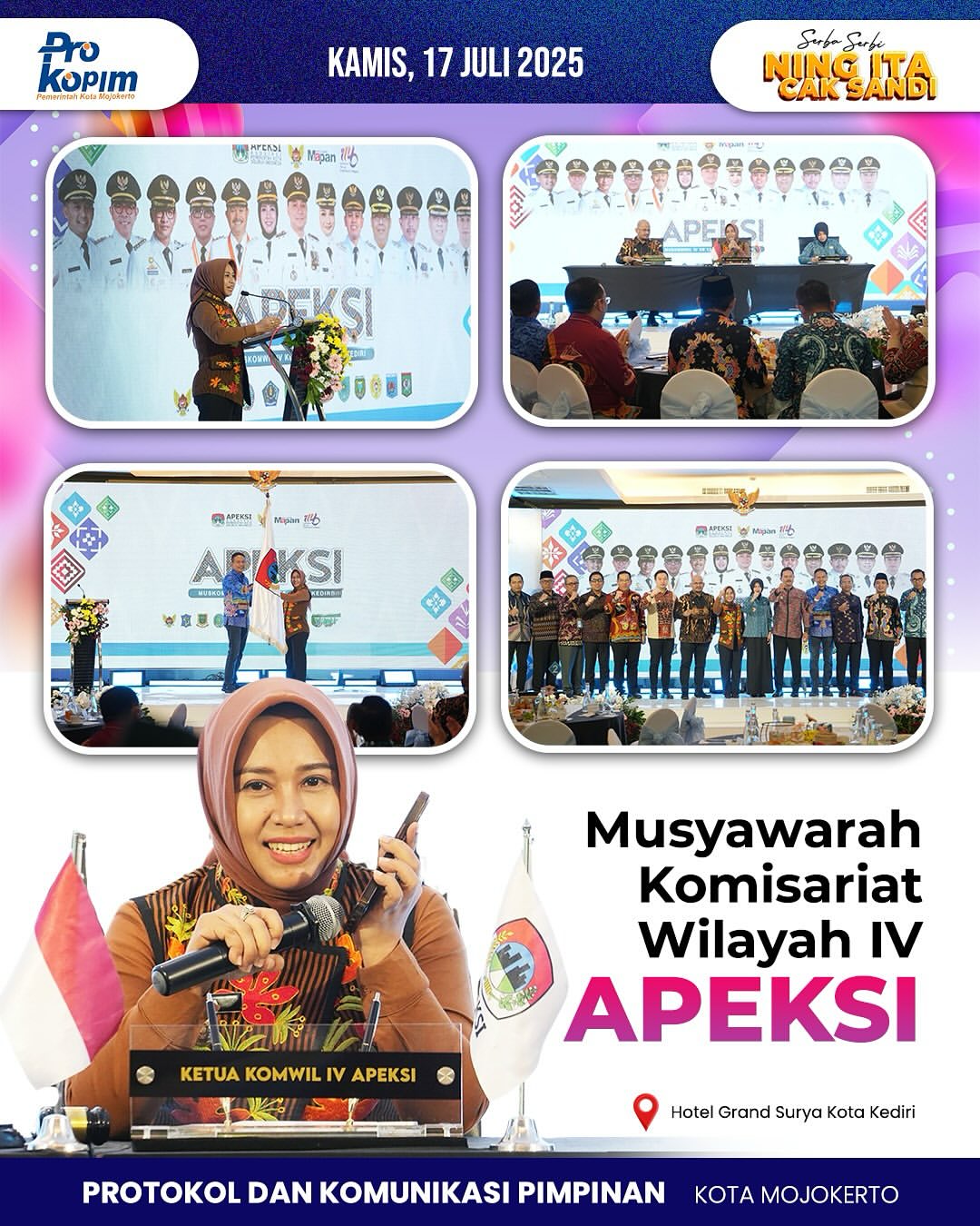 Musyawarah Komisariat Wilayah IV APEKSI Resmi Dibuka di Kota Kediri
