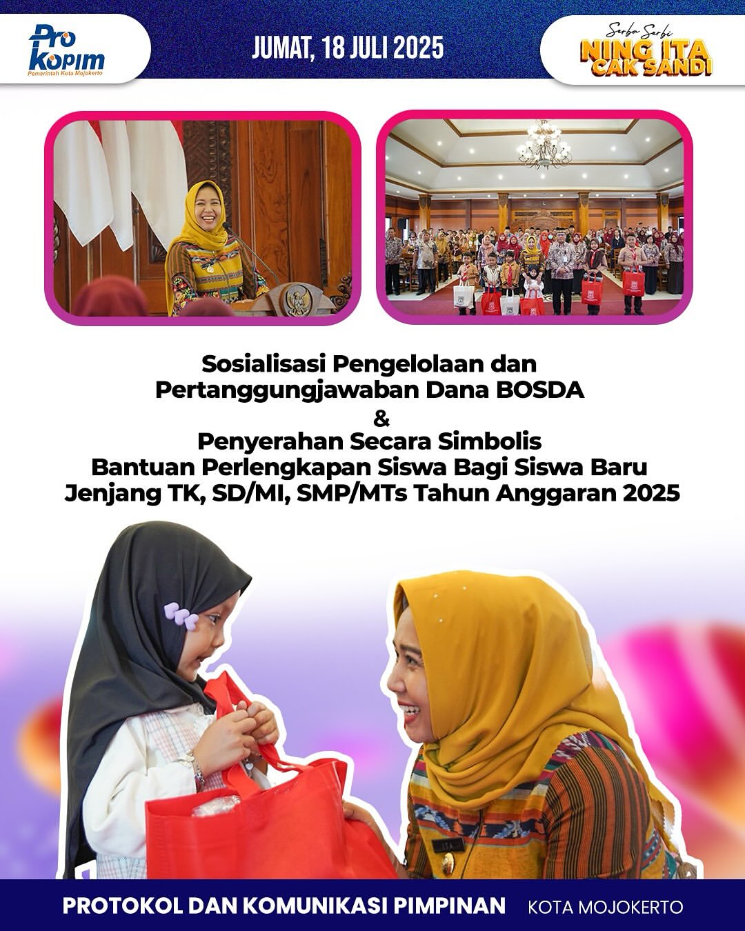 Pemerintah Kota Mojokerto Berikan Bantuan Sekolah Gratis kepada Siswa Baru