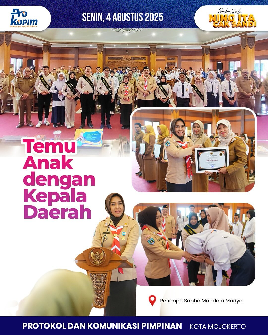 Wali Kota Mojokerto Bertemu Anak-Anak dan Berikan Penghargaan dalam Acara Temu Anak