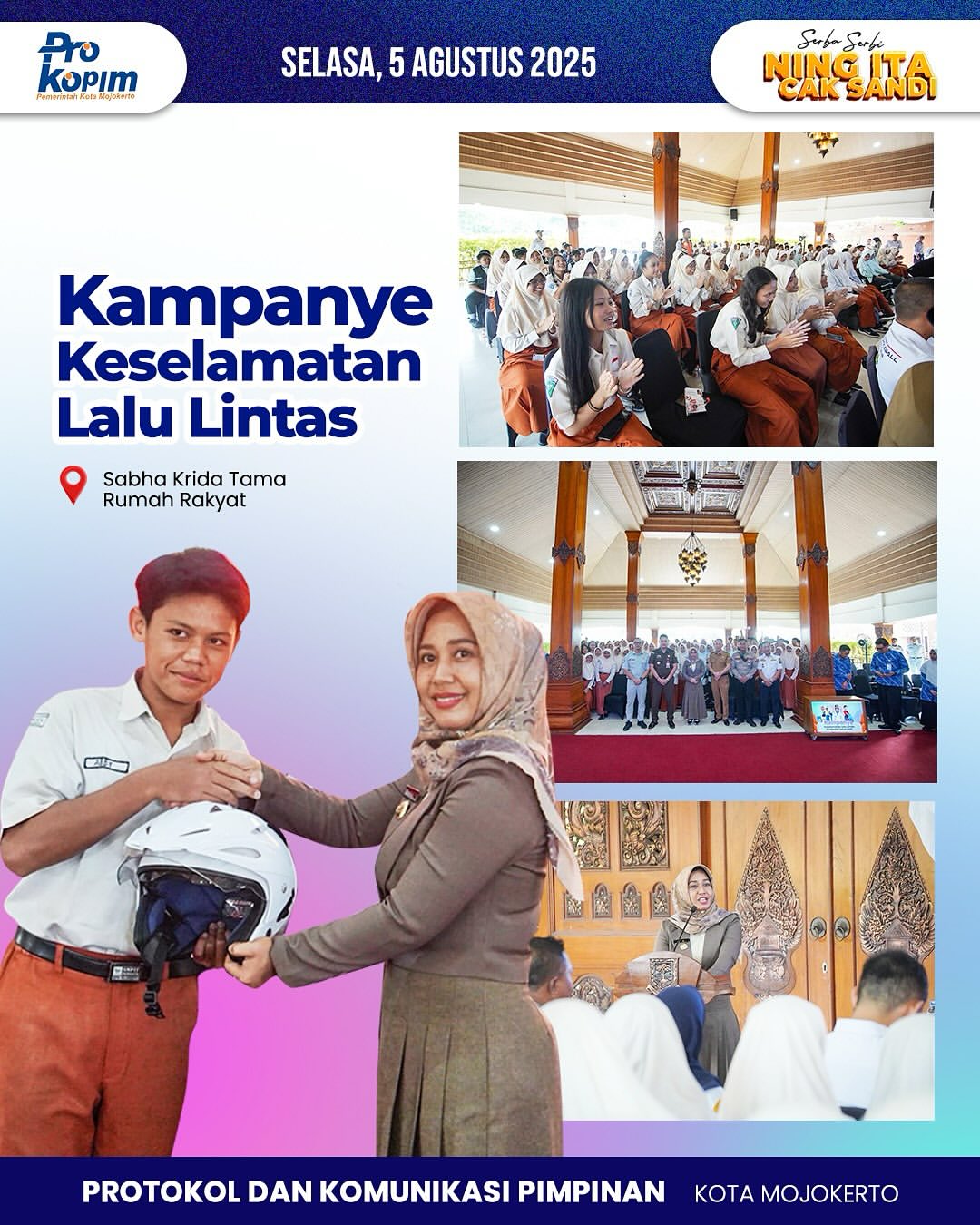 Wali Kota Mojokerto Buka Kampanye Keselamatan Lalu Lintas dan Pelatihan Wirausaha Kreatif untuk Pelajar