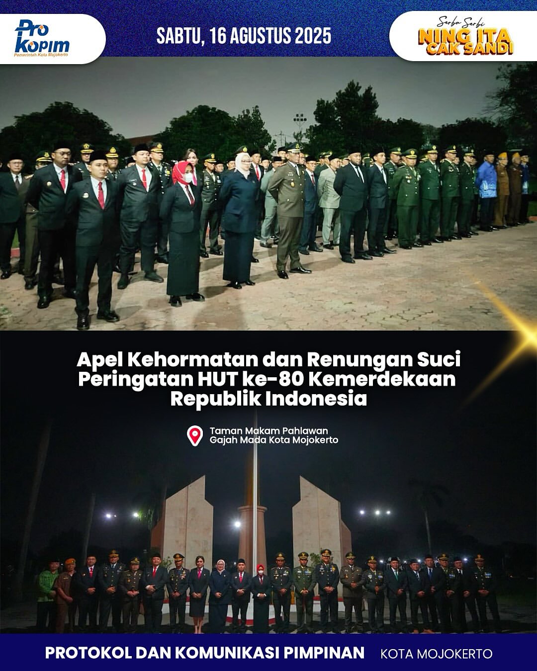 Upacara Penghormatan di Mojokerto Sambut HUT Ke-80 Kemerdekaan Indonesia