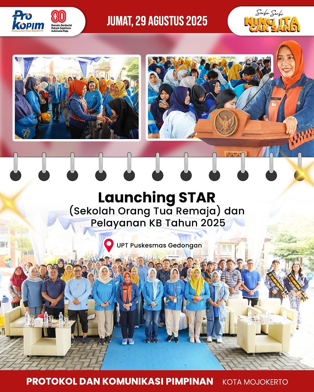 Wali Kota Mojokerto Hadiri Peluncuran Program Sekolah Orang Tua Remaja dan Pelayanan KB 2025