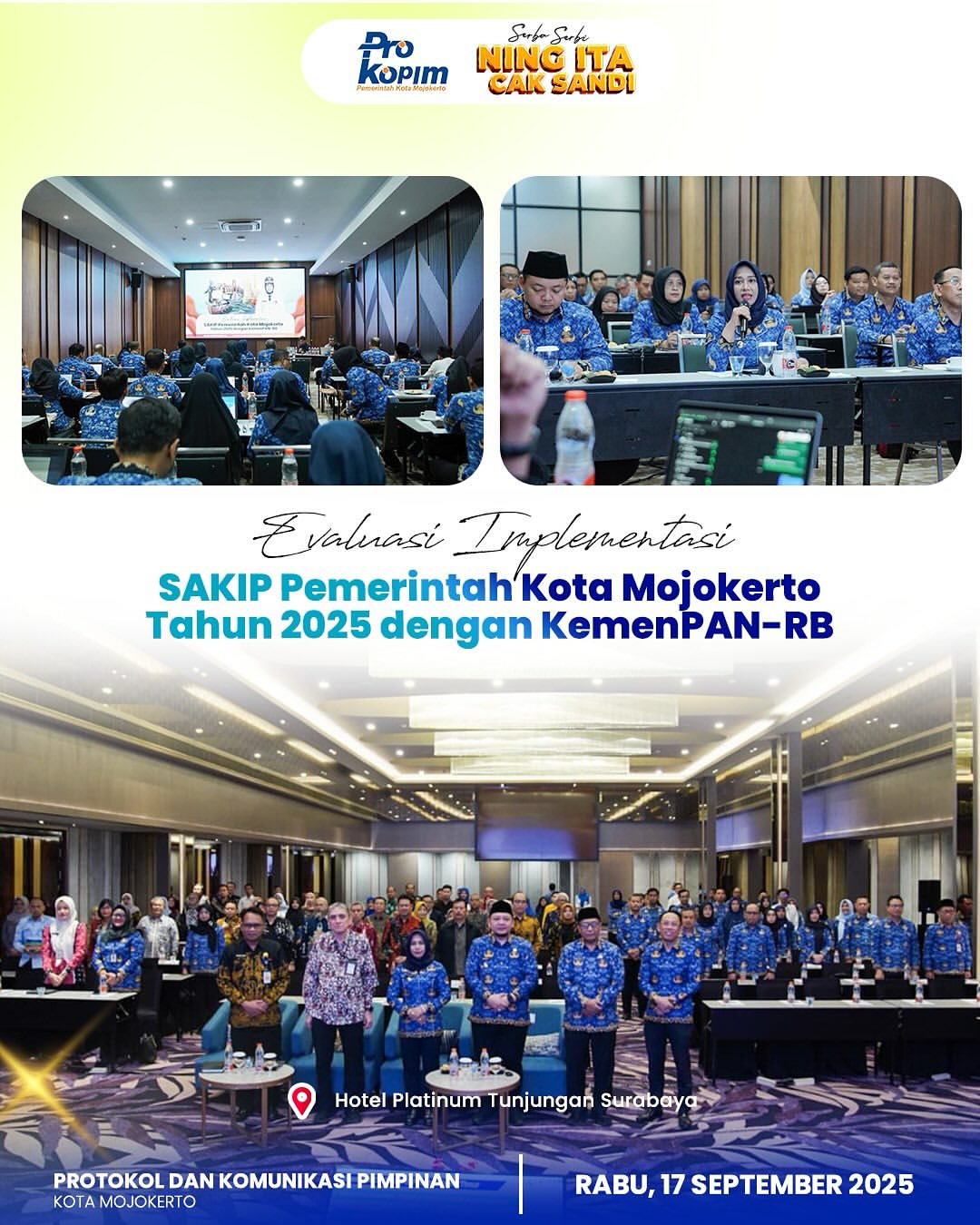 Wali Kota Mojokerto Ikuti Evaluasi Implementasi SAKIP 2025 di Surabaya