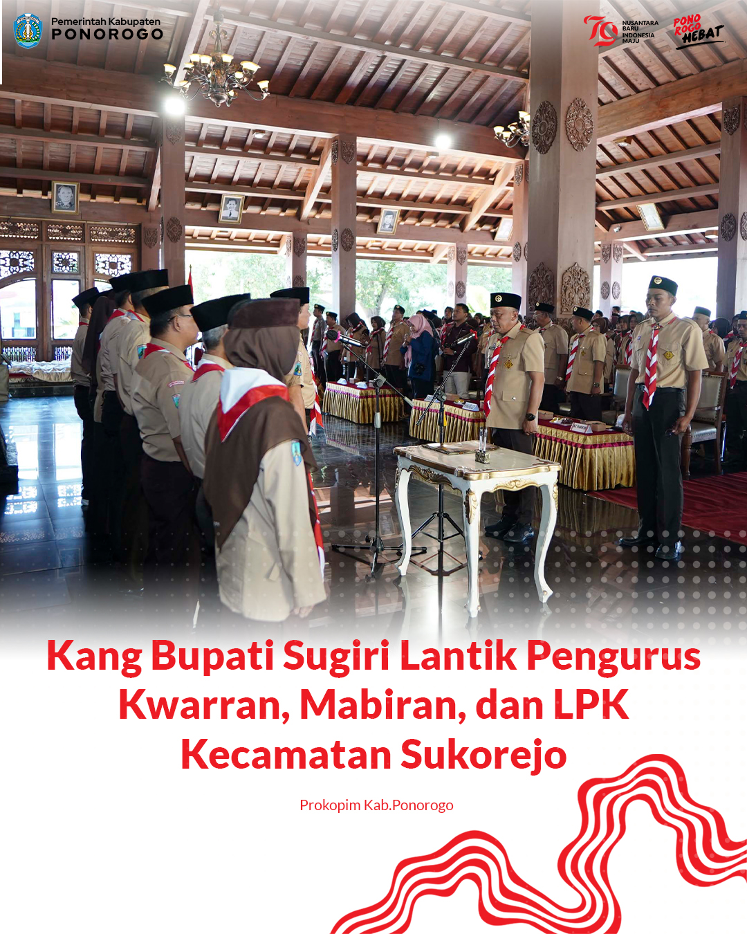 Pelantikan Pengurus Gerakan Pramuka Kecamatan Sukorejo Masa Bakti 2024-2027