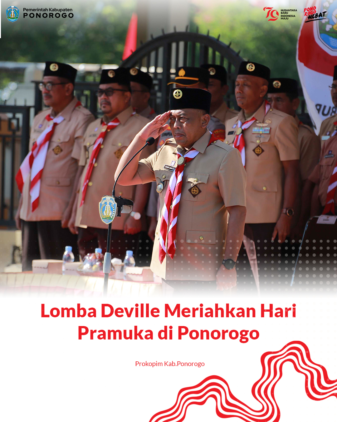 Lomba Devile Memeriahkan Hari Ulang Tahun Pramuka ke-63 di Ponorogo