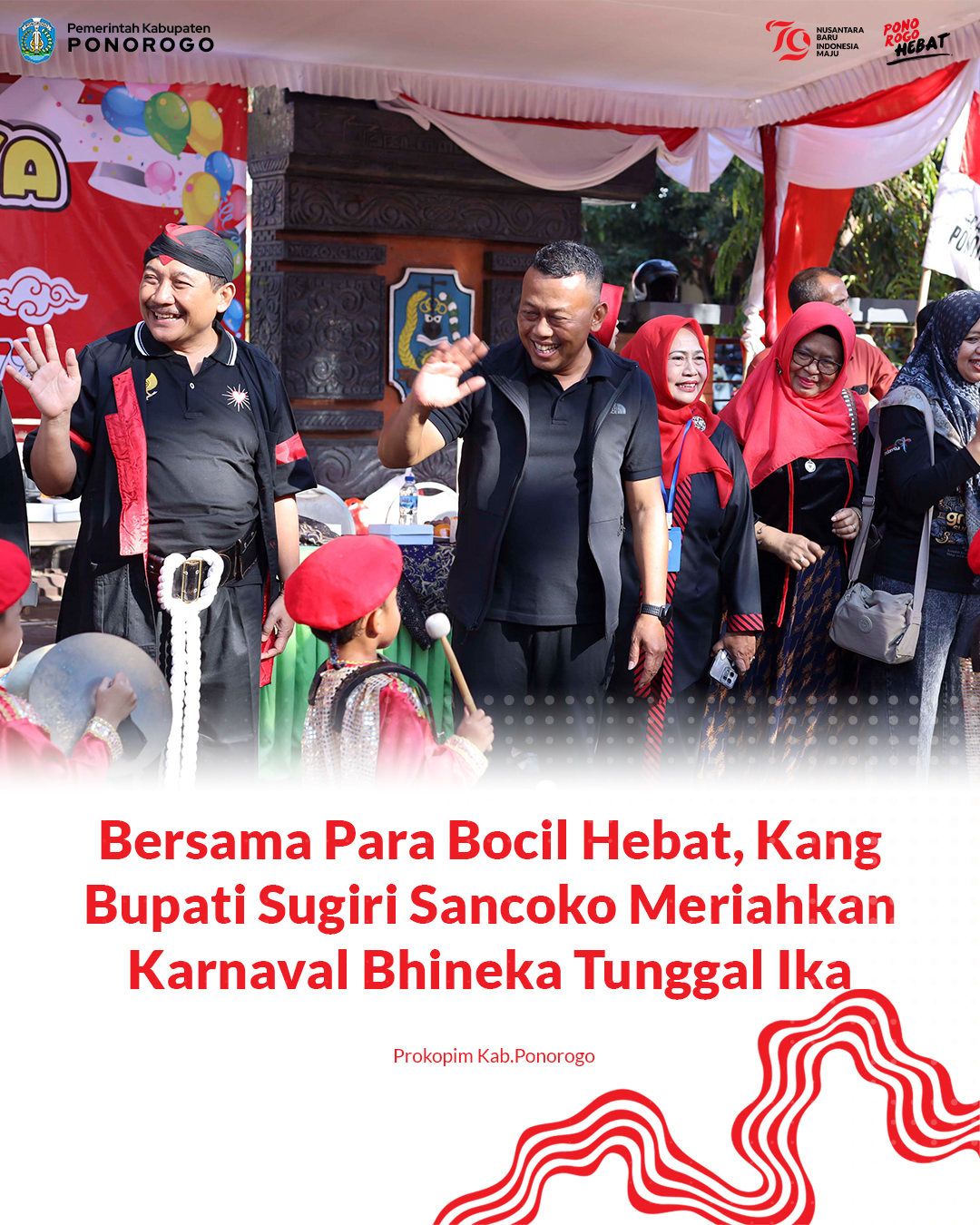 Karnaval Kemerdekaan di Ponorogo oleh Pelajar Kecil
