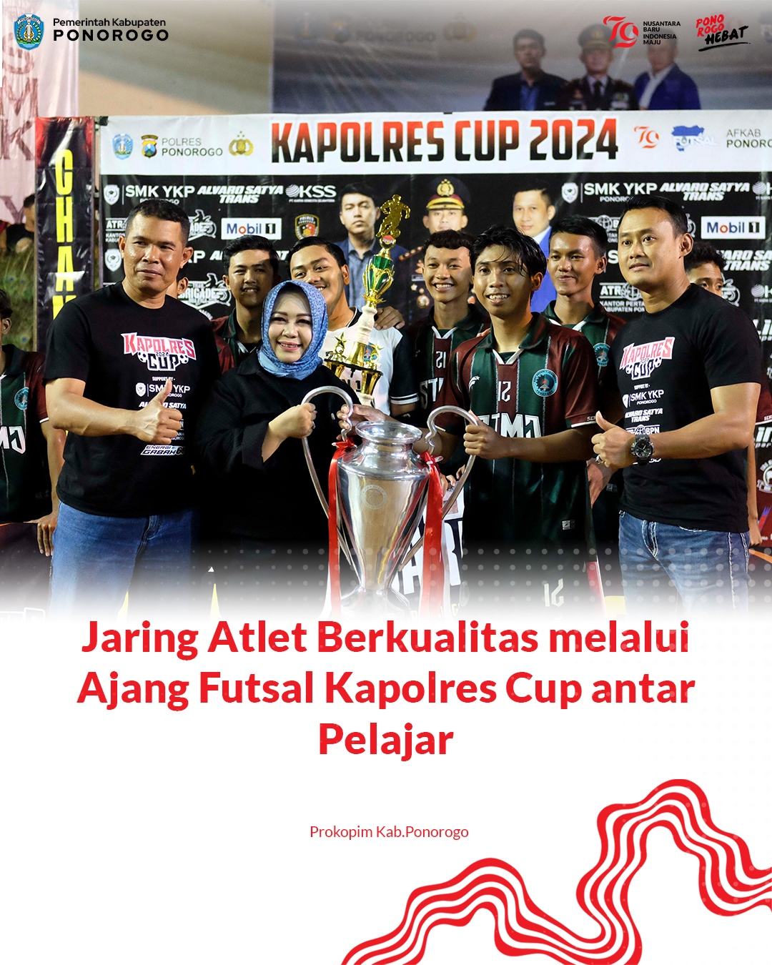 Liga Pelajar Futsal Kapolres Cup Resmi Berakhir, SMKN 1 Jenangan Juara Kategori SMA/SMK Putra