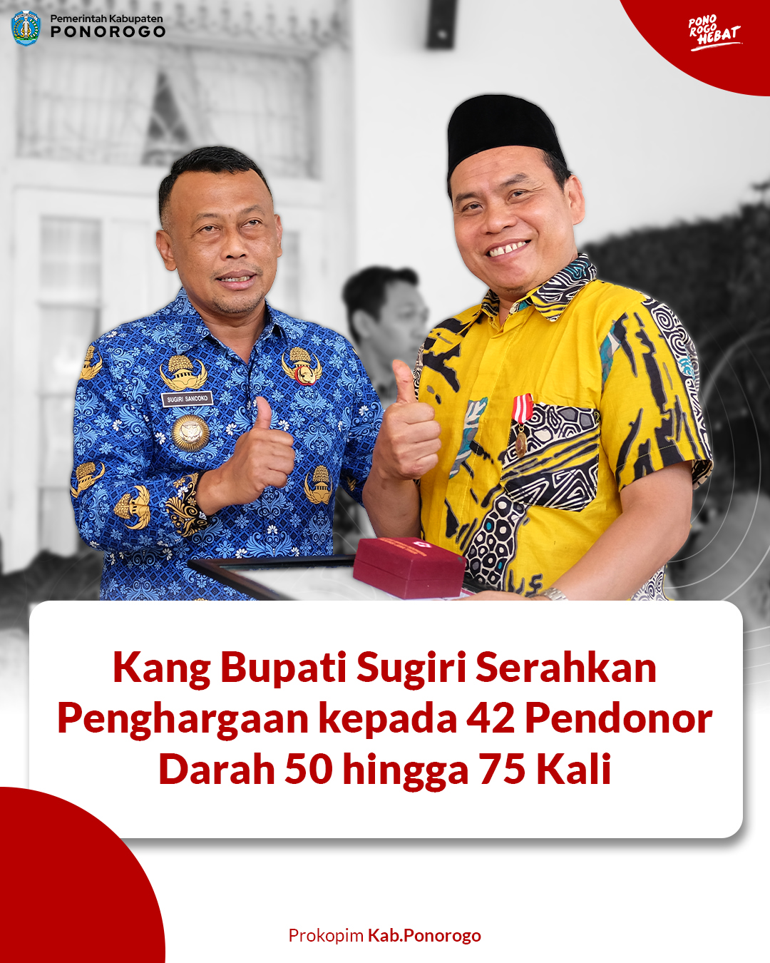 Pendonor Darah Dikenang Sebagai Pahlawan Kemanusiaan di Ponorogo