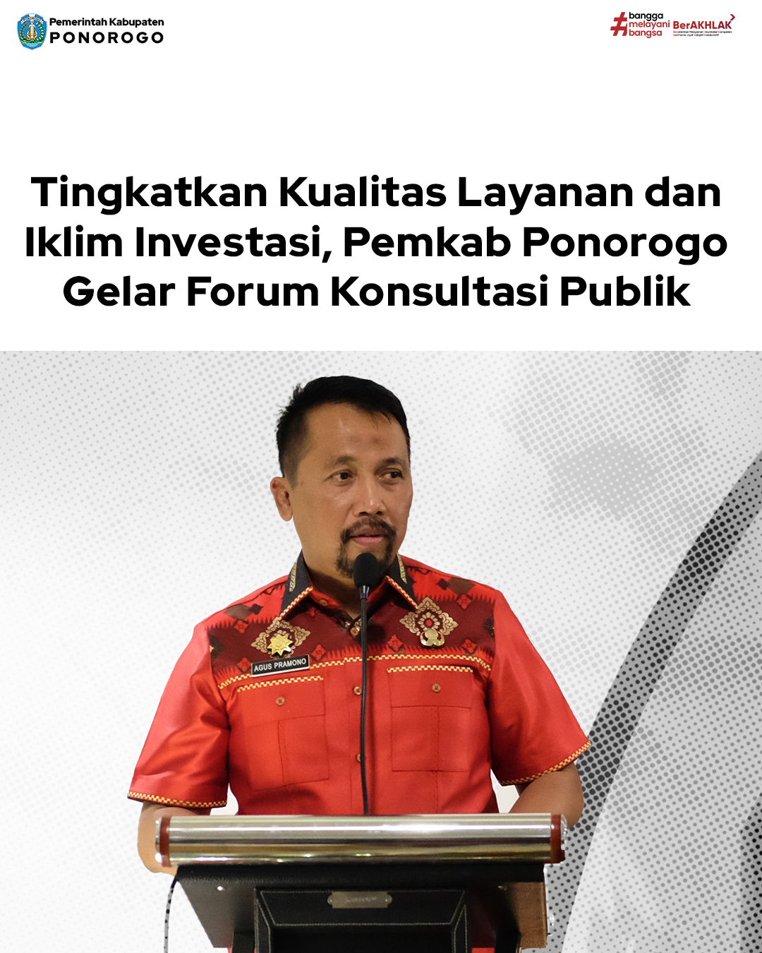 Forum Konsultasi Publik untuk Tingkatkan Investasi di Ponorogo