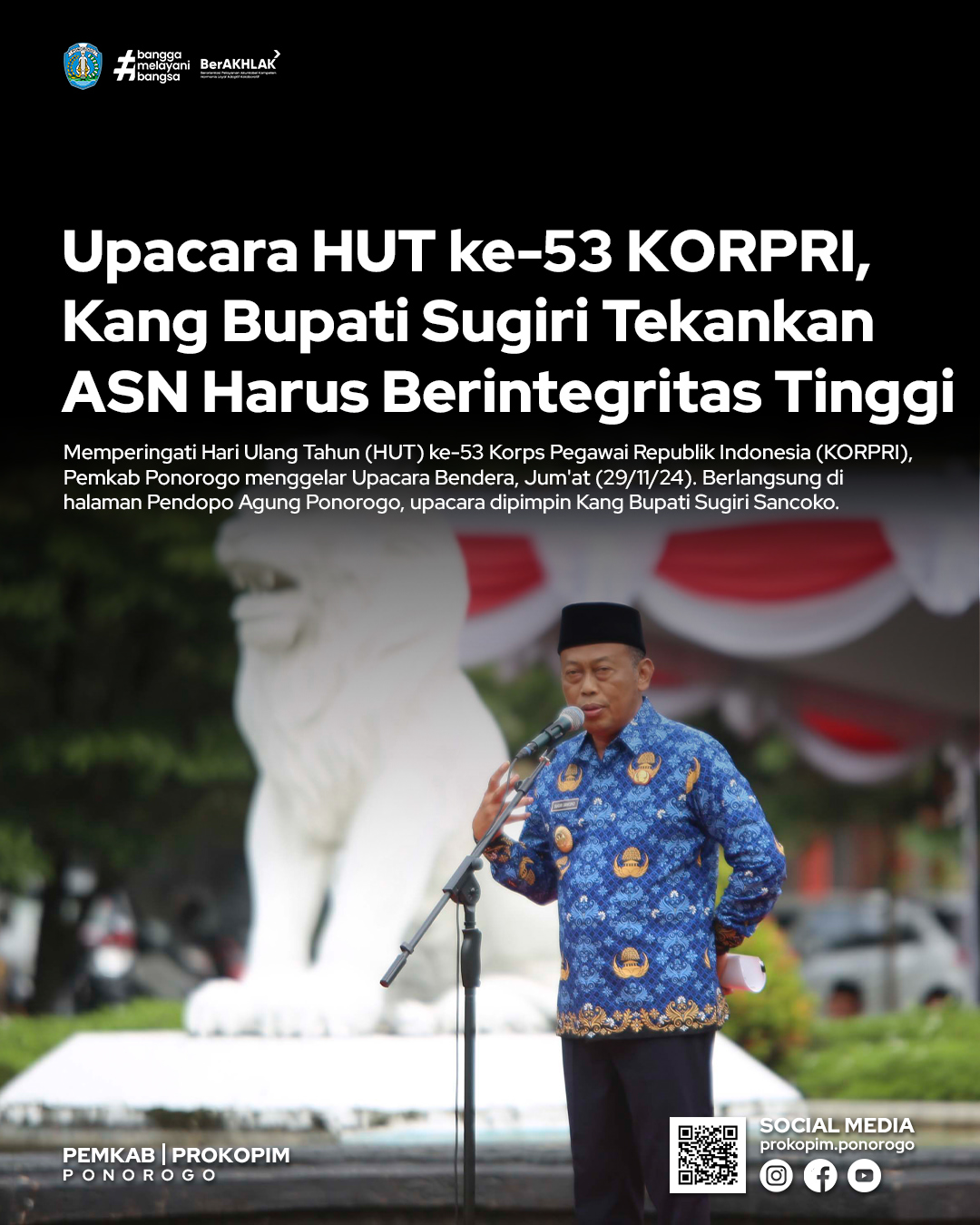 HUT ke-53 KORPRI: Upacara Meriah di Ponorogo