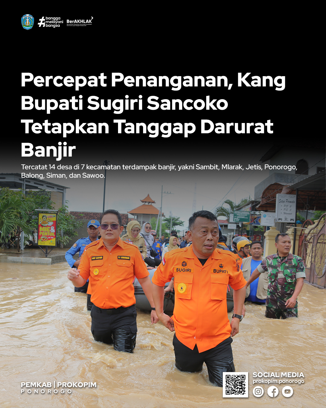 Banjir Melanda Ponorogo, Bupati Tetapkan Status Tanggap Darurat