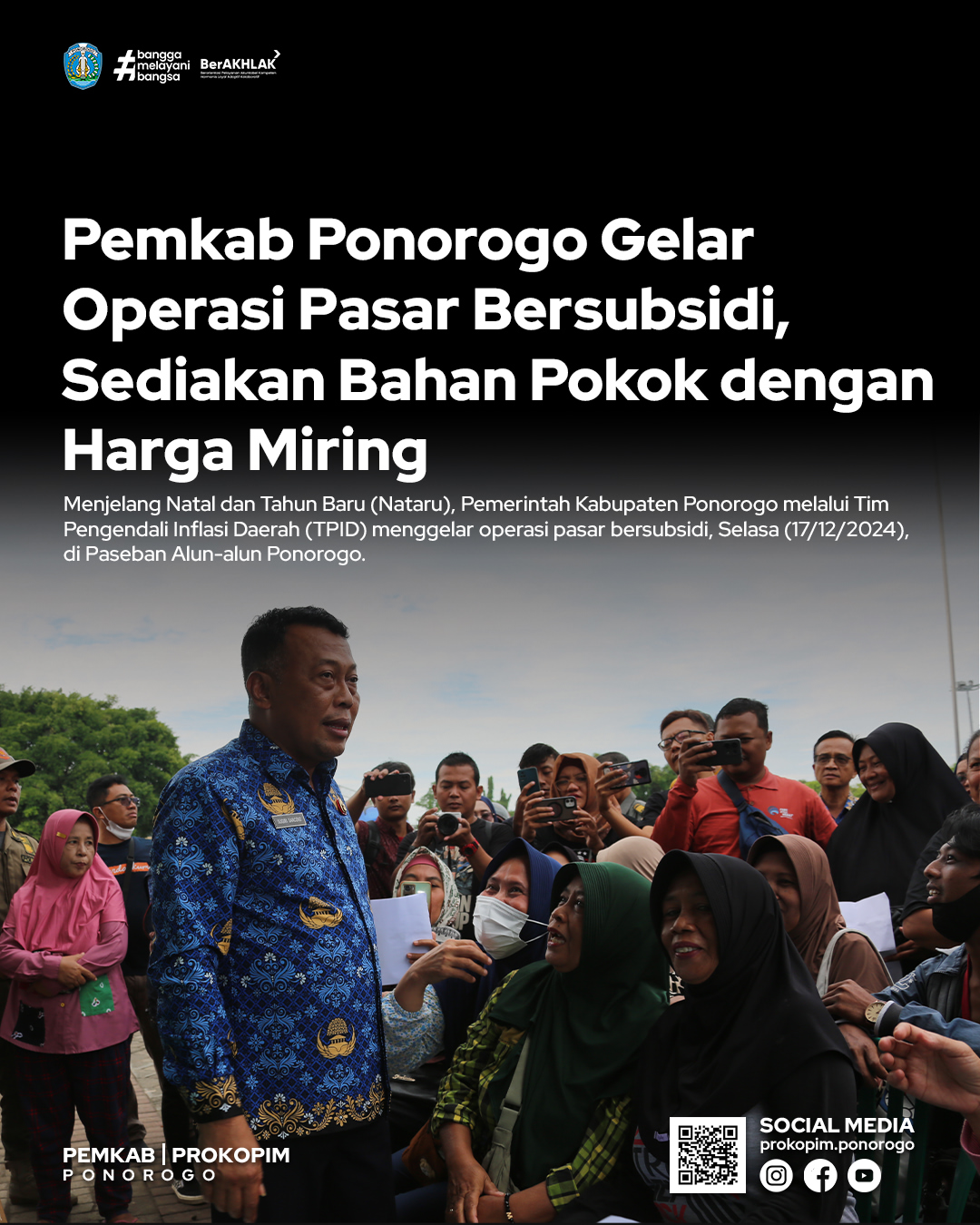Operasi Pasar Bersubsidi untuk Ketersediaan Bahan Pokok Menjelang Natal dan Tahun Baru di Ponorogo