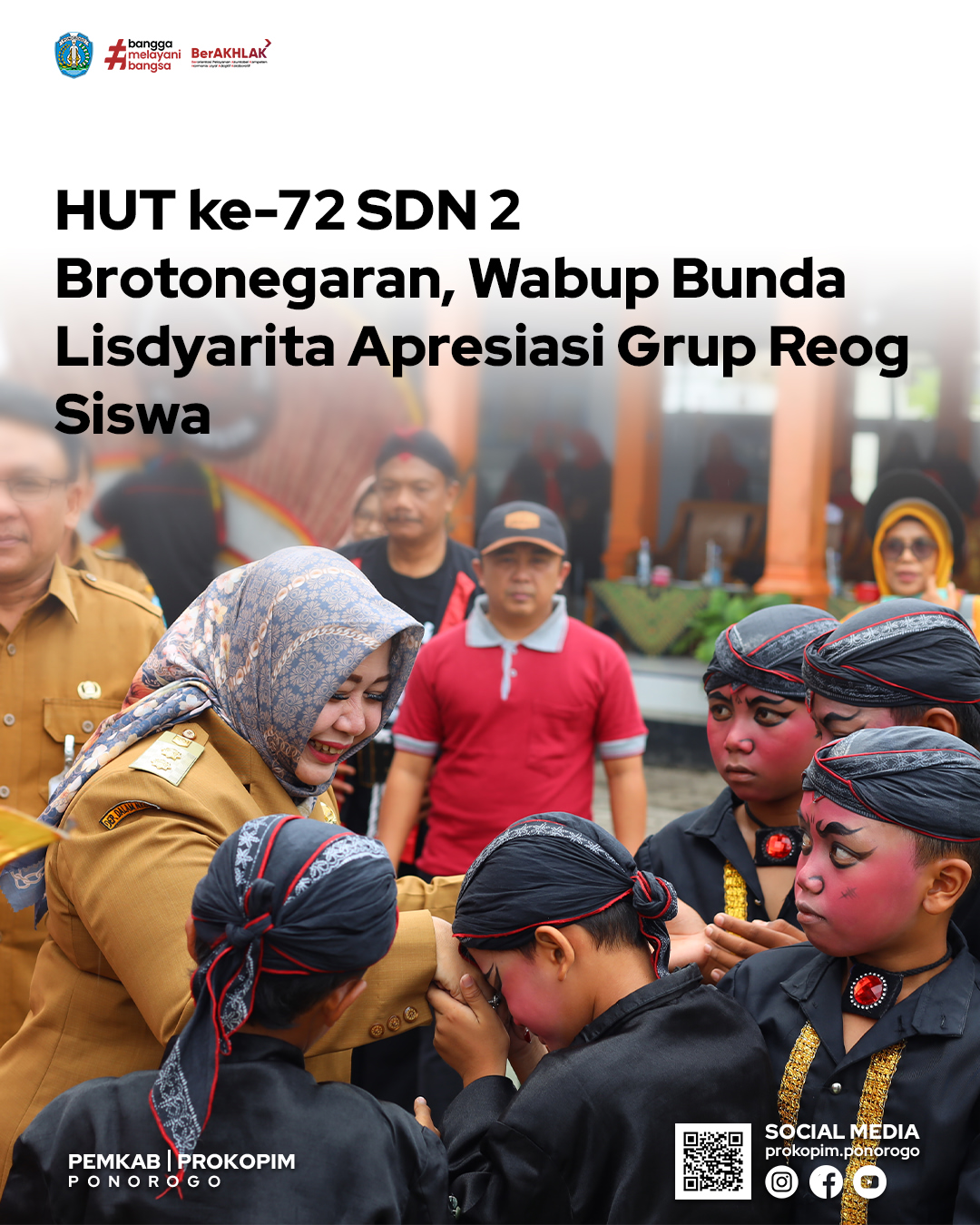Wakil Bupati Rayakan Hari Jadi ke-72 SDN 2 Brotonegaran Ponorogo