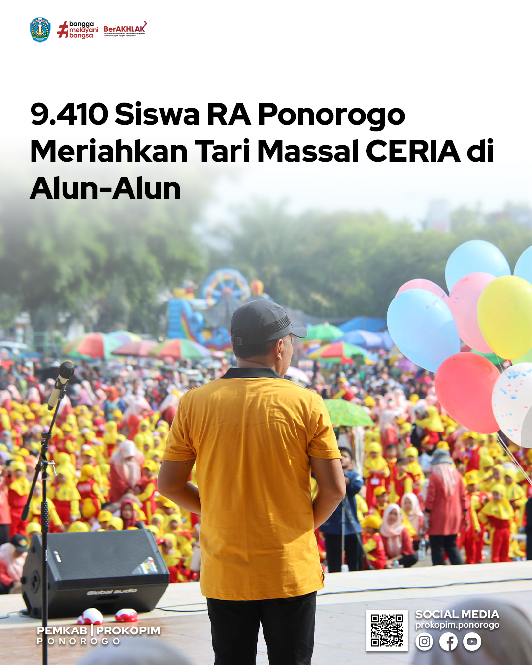 Ribuan Siswa Raudhatul Athfal Meriahkan Tari Massal di Ponorogo