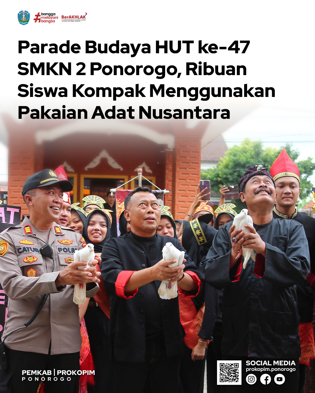 Parade Budaya SMKN 2 Ponorogo Rayakan HUT ke-47 Dengan Meriah