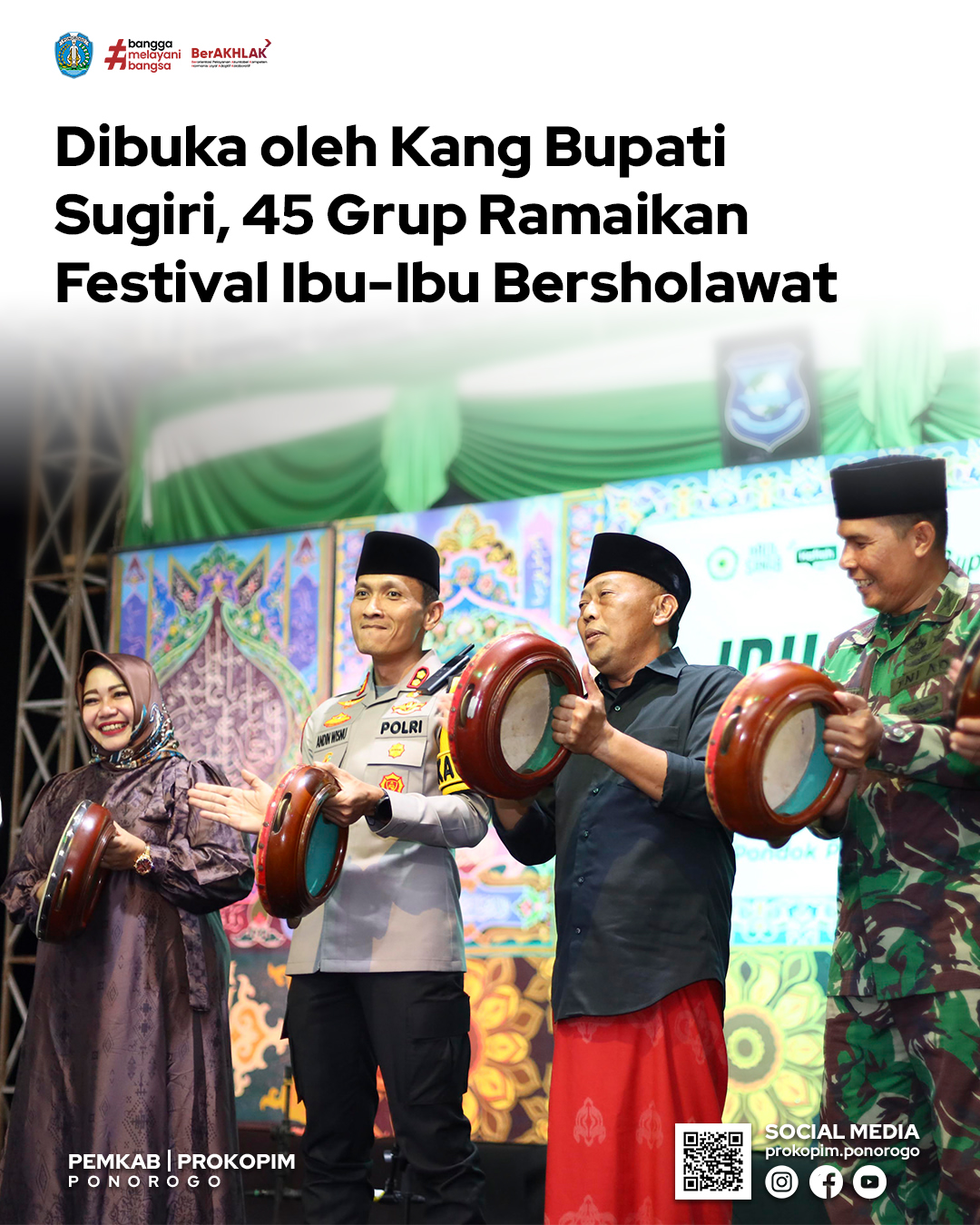 Festival Hadroh: Ibu-Ibu Buktikan Kemampuan Dalam Menyanyikan Sholawat