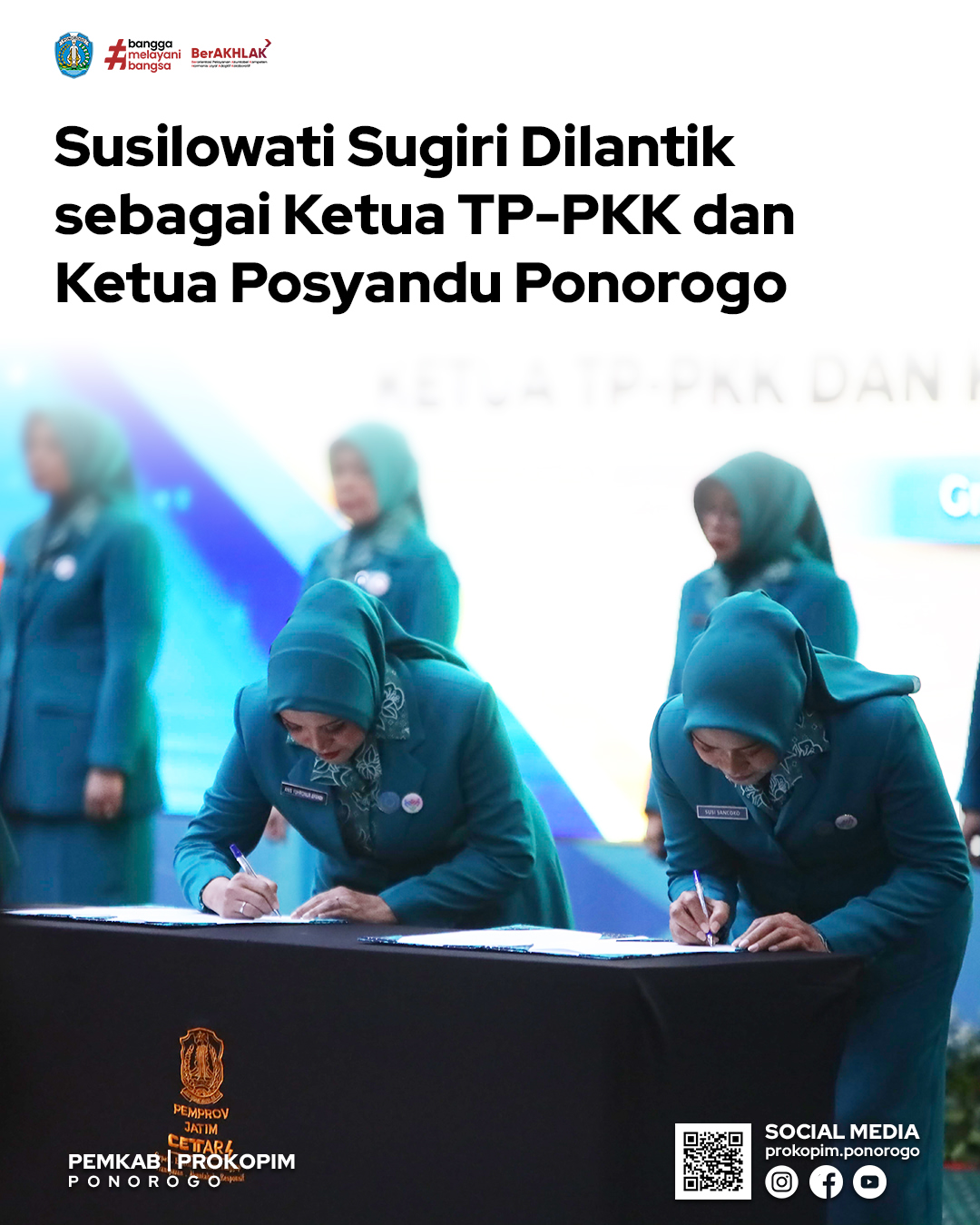 Pelantikan Susilowati Sugiri Sancoko Sebagai Ketua TP-PKK dan Posyandu Ponorogo