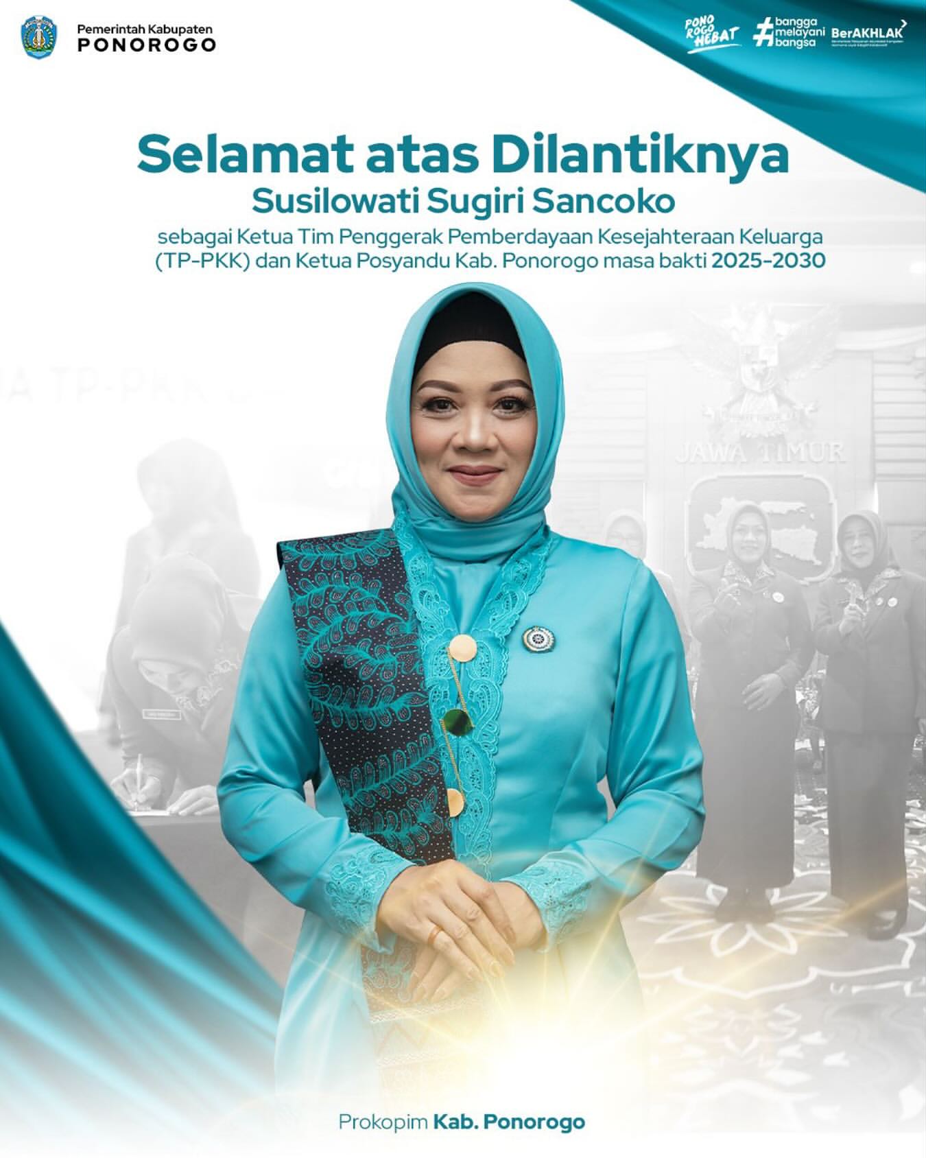 Susilowati Sugiri Dilantik Jadi Ketua TP-PKK dan Posyandu Ponorogo