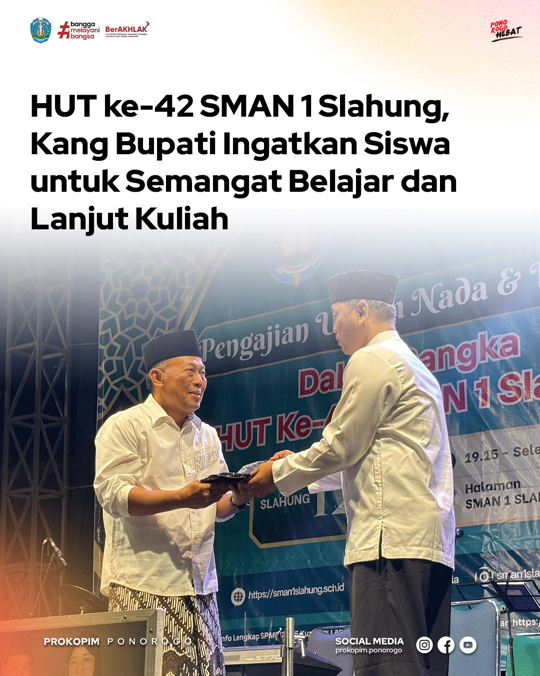 Puncak HUT ke-42 SMAN 1 Slahung Diwarnai dengan Pengajian Umum