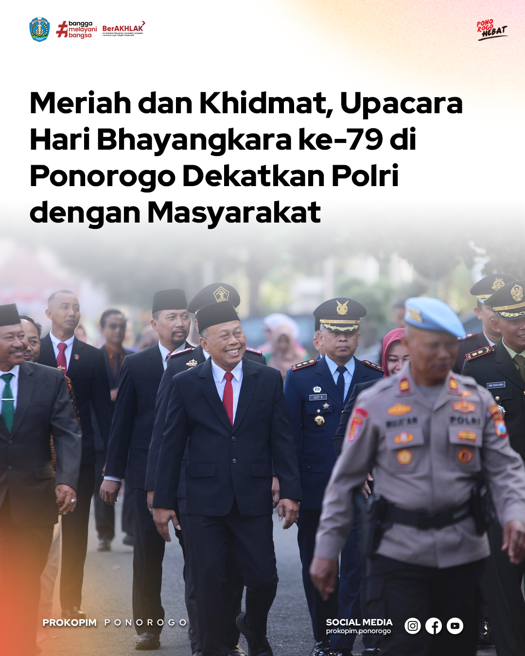 Upacara Peringatan Hari Bhayangkara ke-79 di Ponorogo