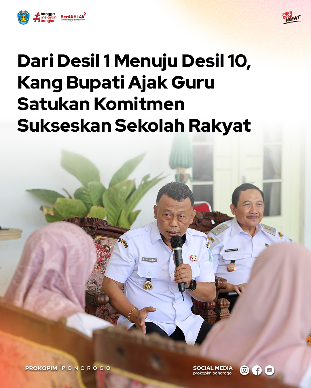 Bupati Sugiri Sancoko Dukung Kegiatan Belajar Sekolah Rakyat di Ponorogo
