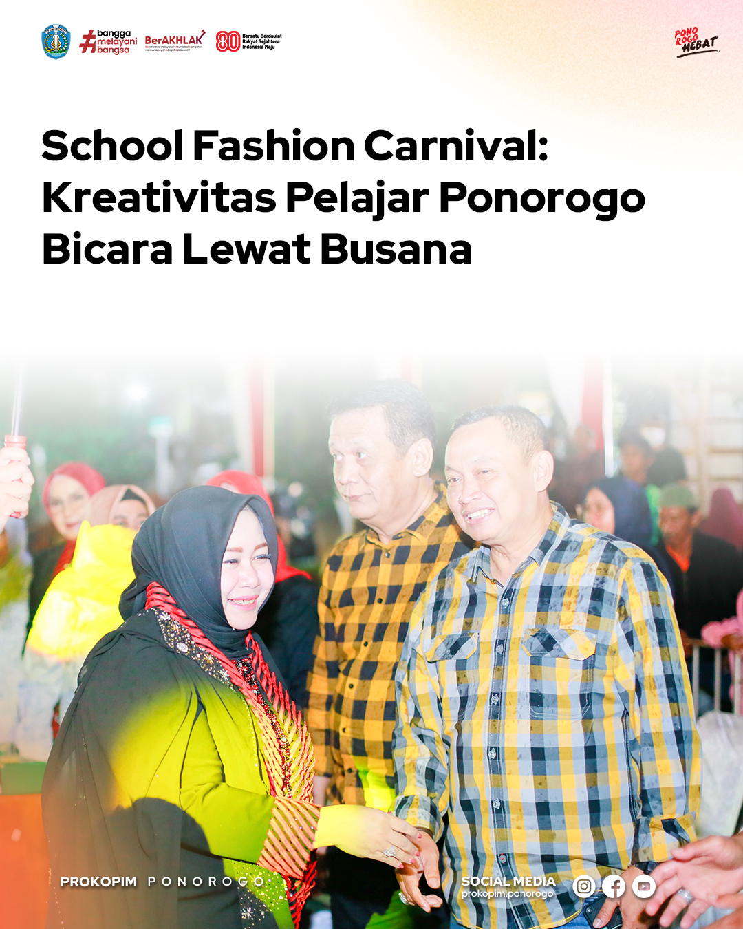 Pelajar Ponorogo Tampilkan Mode Kreatif di "School Fashion Carnival" di Tengah Hujan