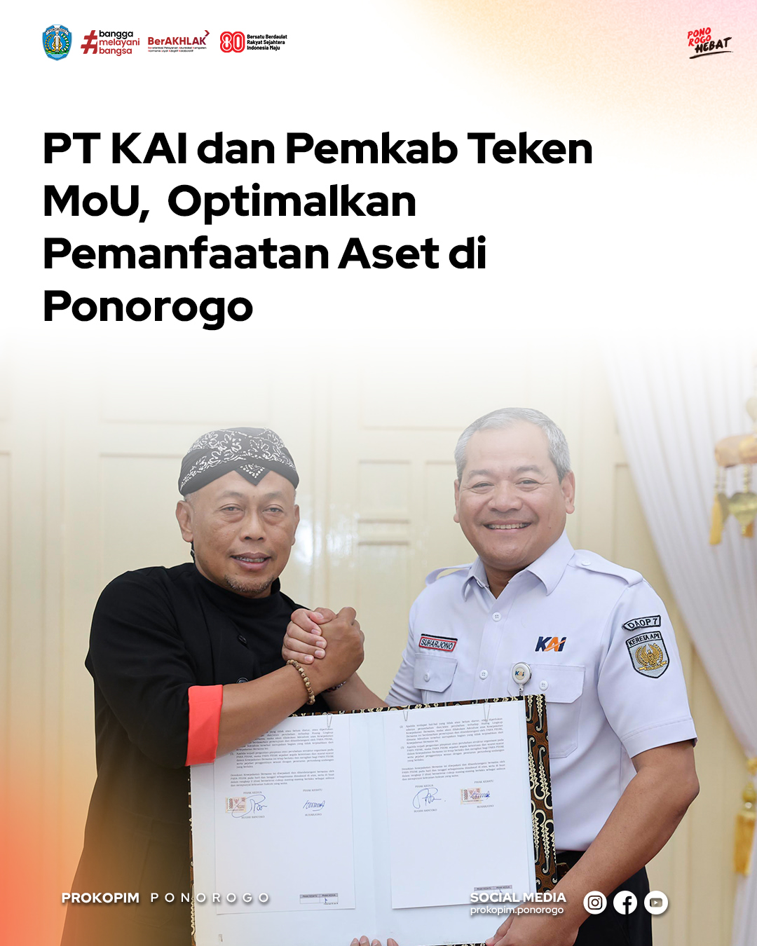 Kesepakatan Kerja Sama PT KAI dan Pemerintah Ponorogo Optimalkan Penggunaan Aset