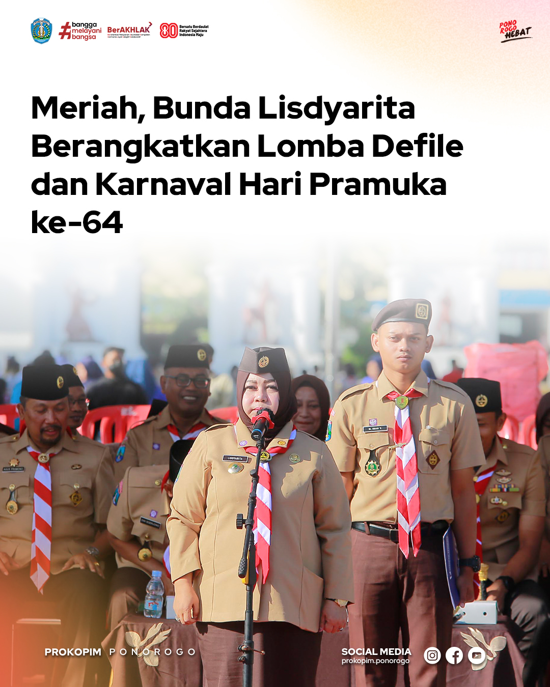 Perayaan Hari Pramuka Ke-74 di Ponorogo Semarak dan Penuh Semangat